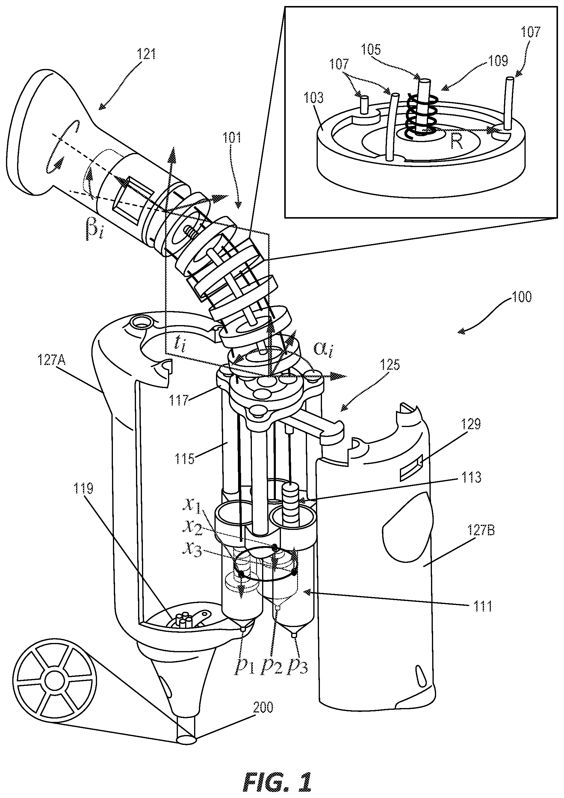 Patent US11793394 Figure 1 – Steerable endoscope with continuum manipulator