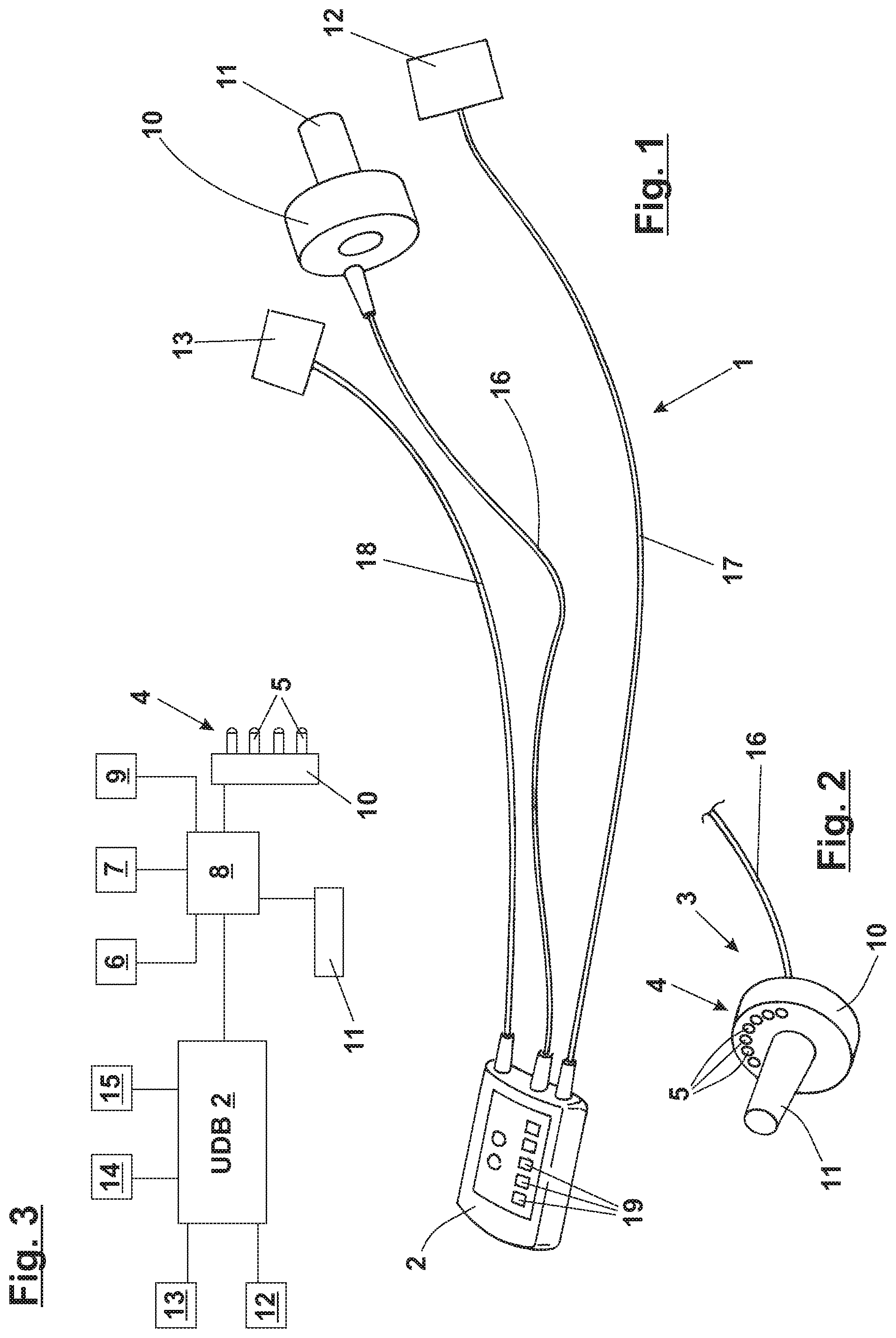 Patent US11793410 Figure 1 – Auxiliary component for an equipment for cardiac autonomic neuropathy test and equipment that includes such a component