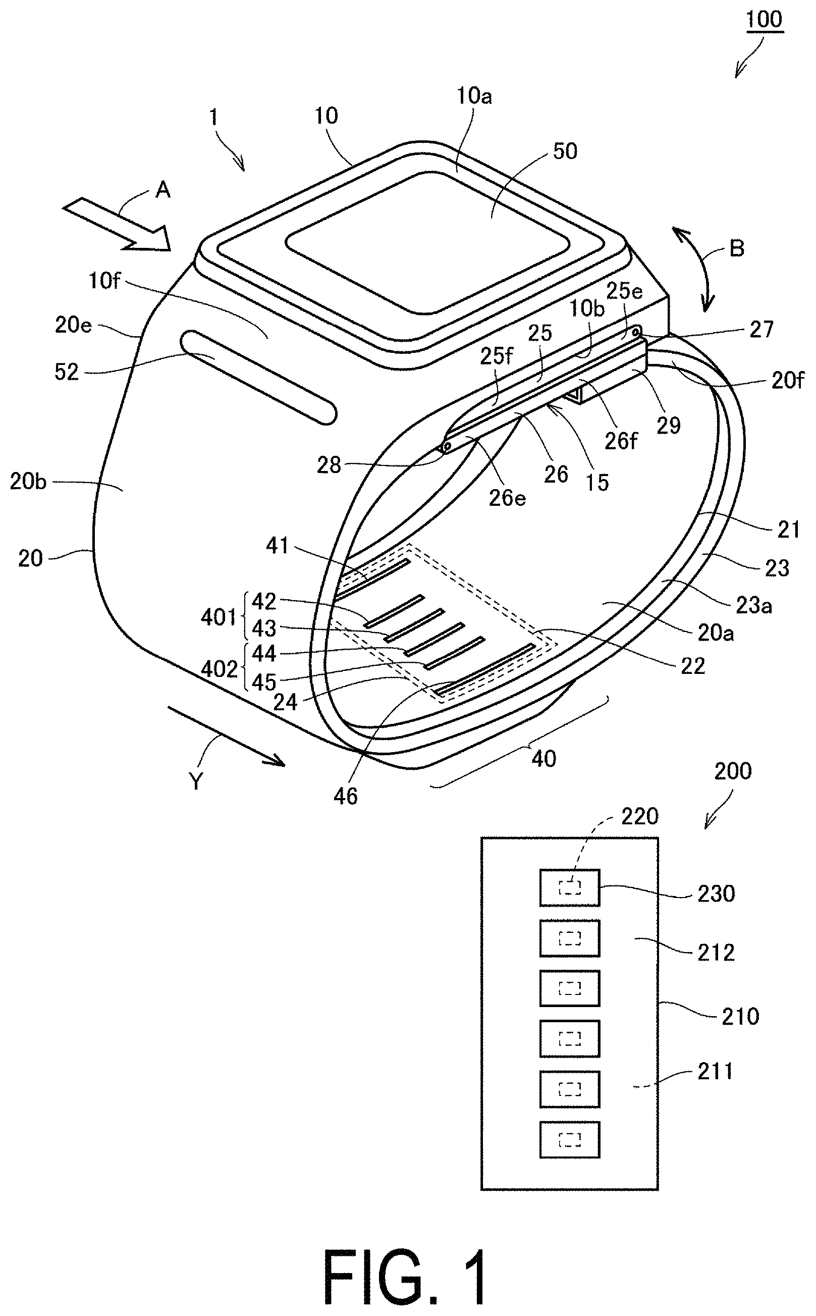 Patent US11793414 Figure 1 – Electrode unit, pulse wave measurement unit, and pulse wave measurement device