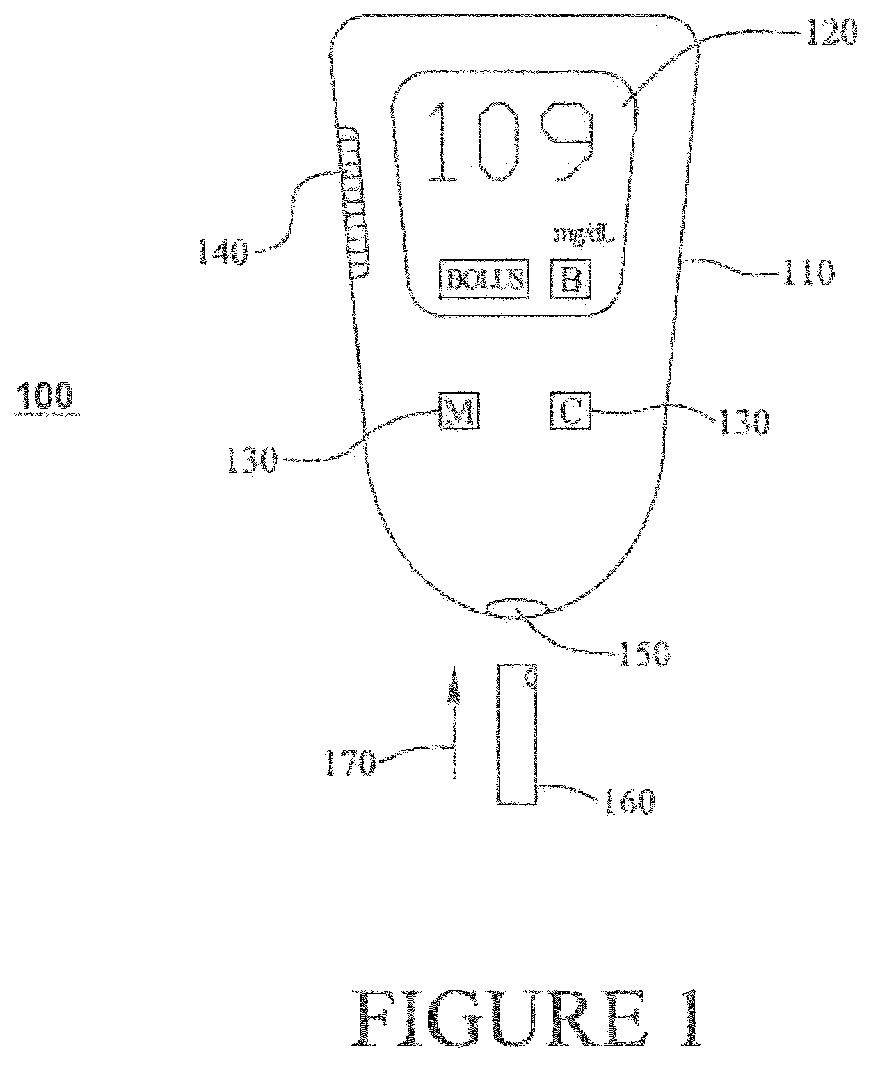 Patent US11793427 Figure 1 – Multi-function analyte monitor device and methods of use