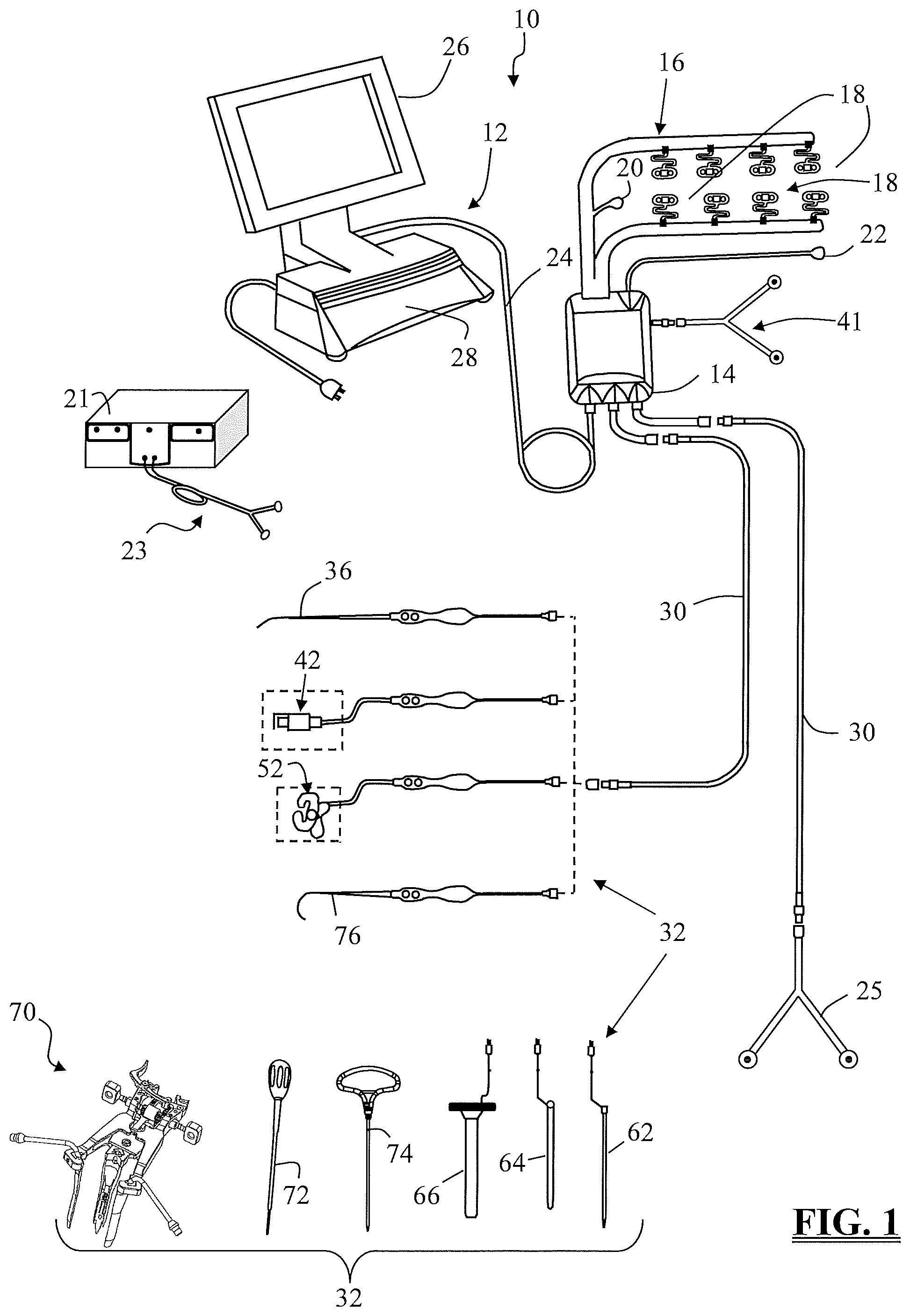 Patent US11793447 — System and methods for performing neurophysiologic assessments during spine surgery — Figure 1