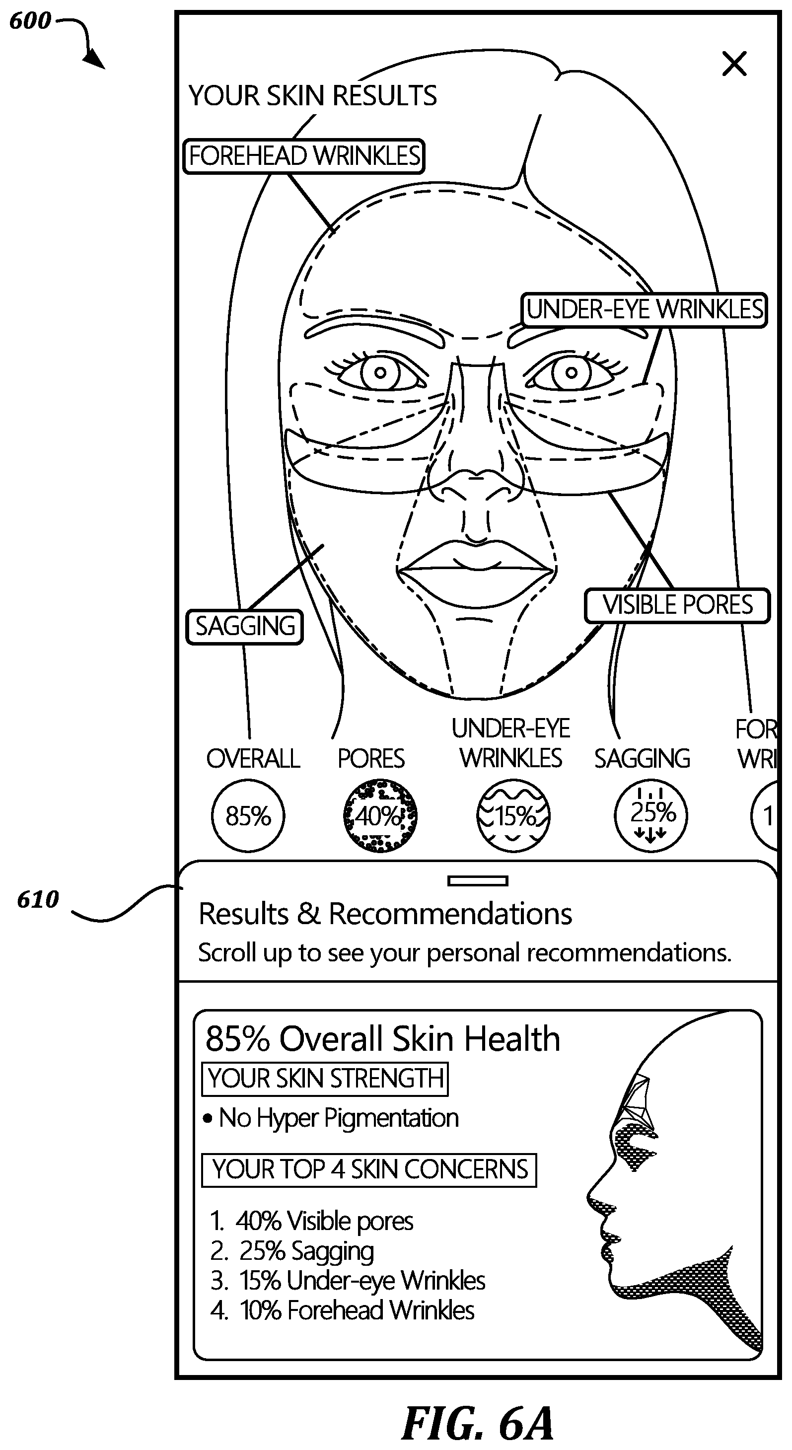 Patent US11793451 Figure 5 – Interface and analysis techniques for customized skin care regimen based on skin diagnostics