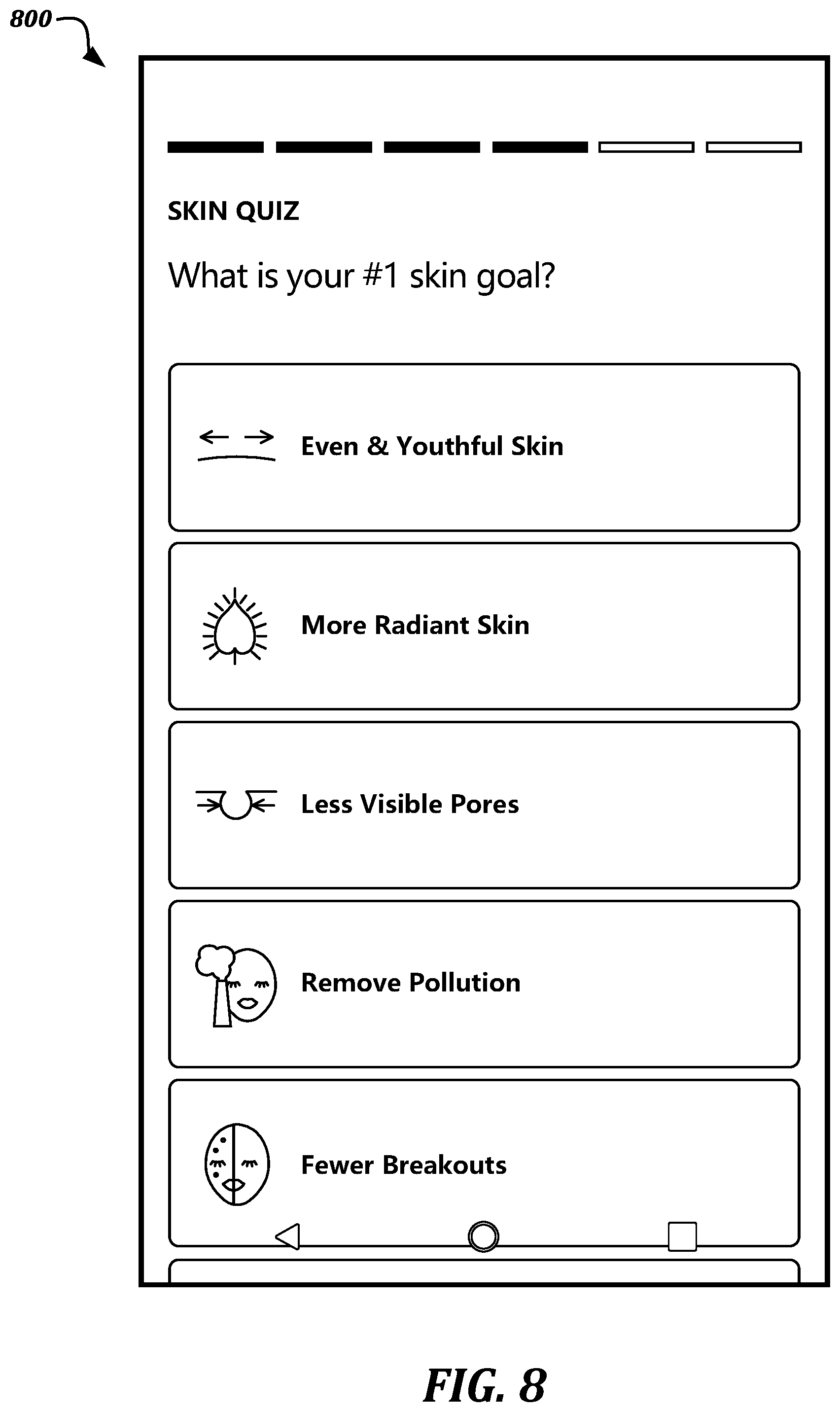 Patent US11793451 Figure 8 – Interface and analysis techniques for customized skin care regimen based on skin diagnostics