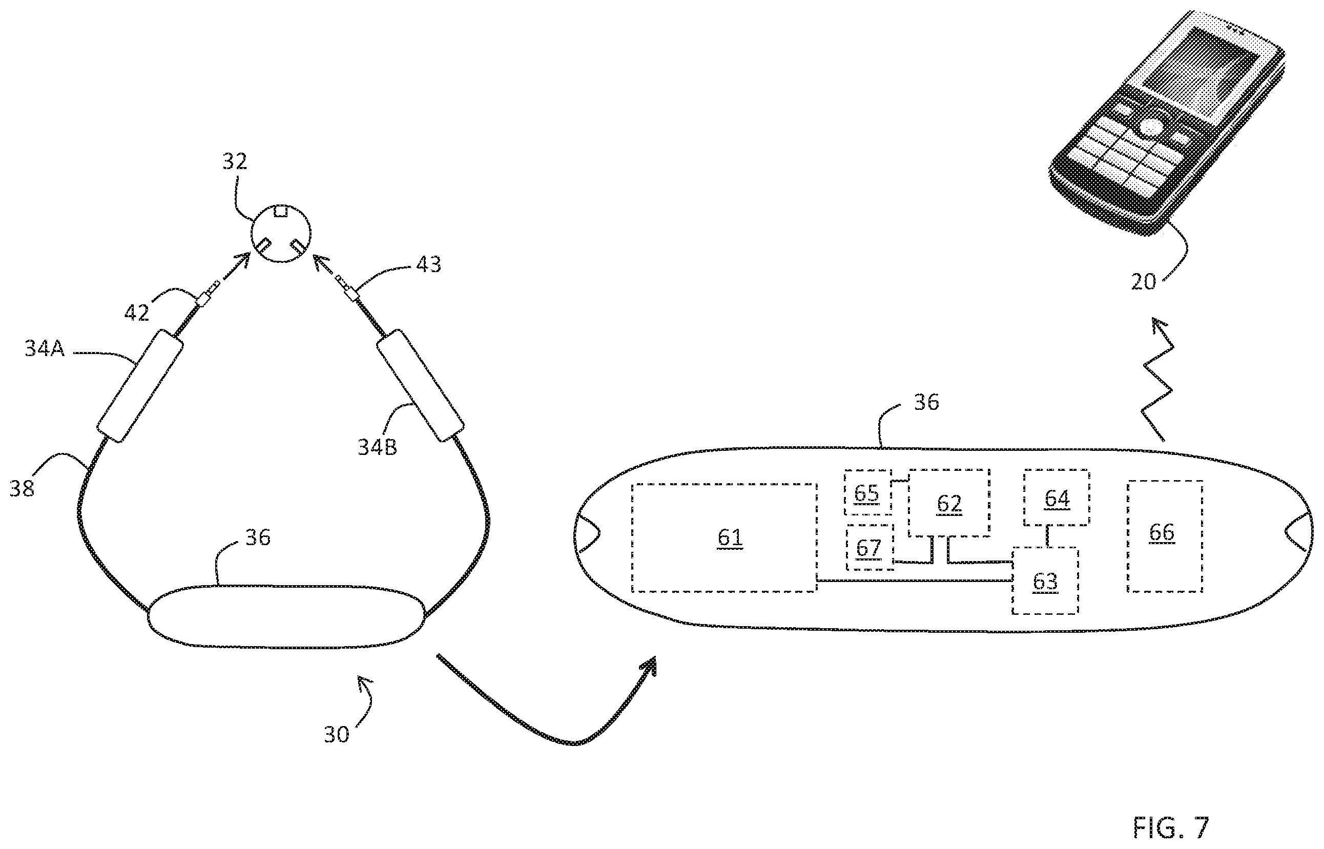 Patent US11793460 Figure 7 – Body-worn sensor for characterizing patients with heart failure