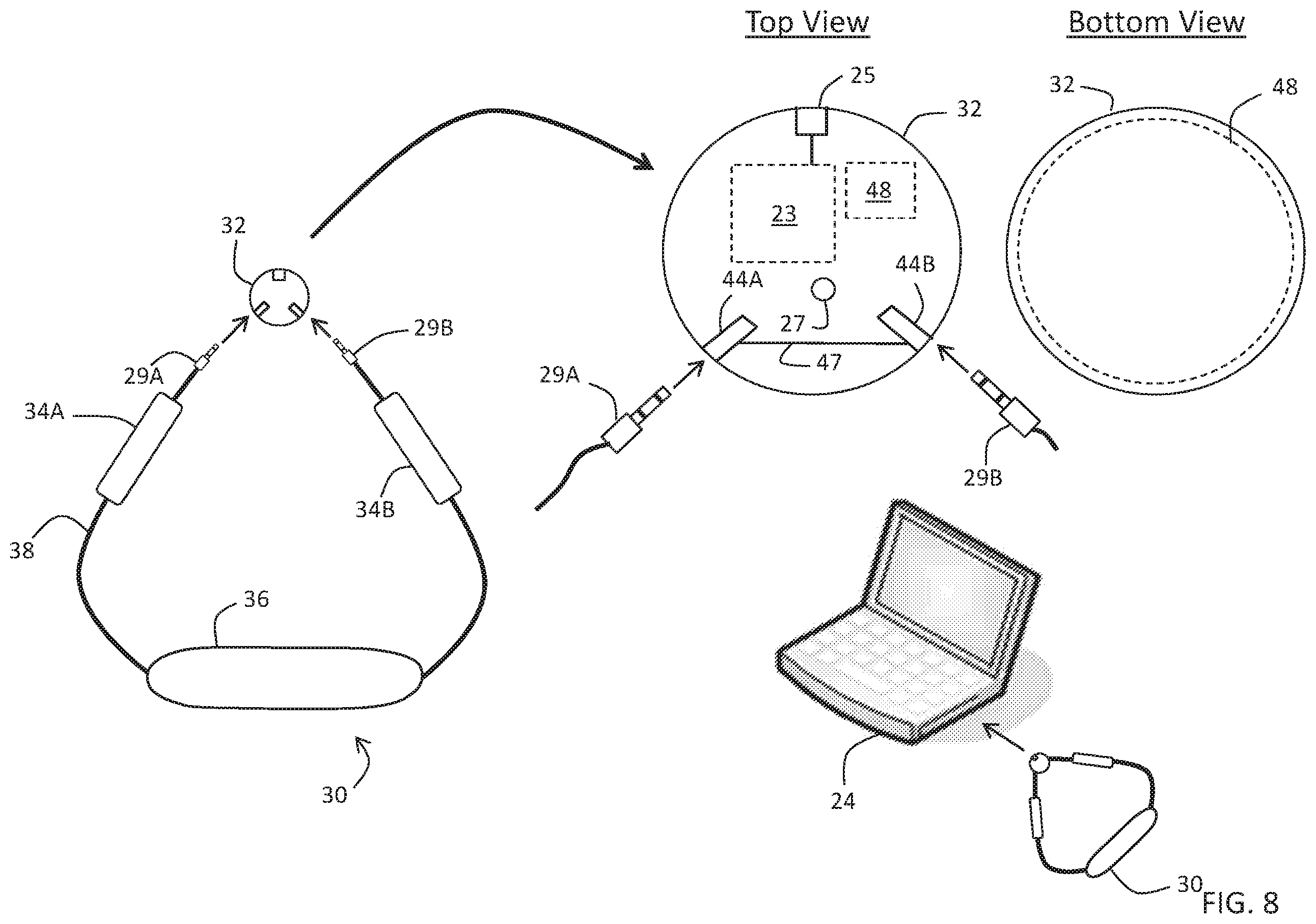 Patent US11793460 Figure 8 – Body-worn sensor for characterizing patients with heart failure