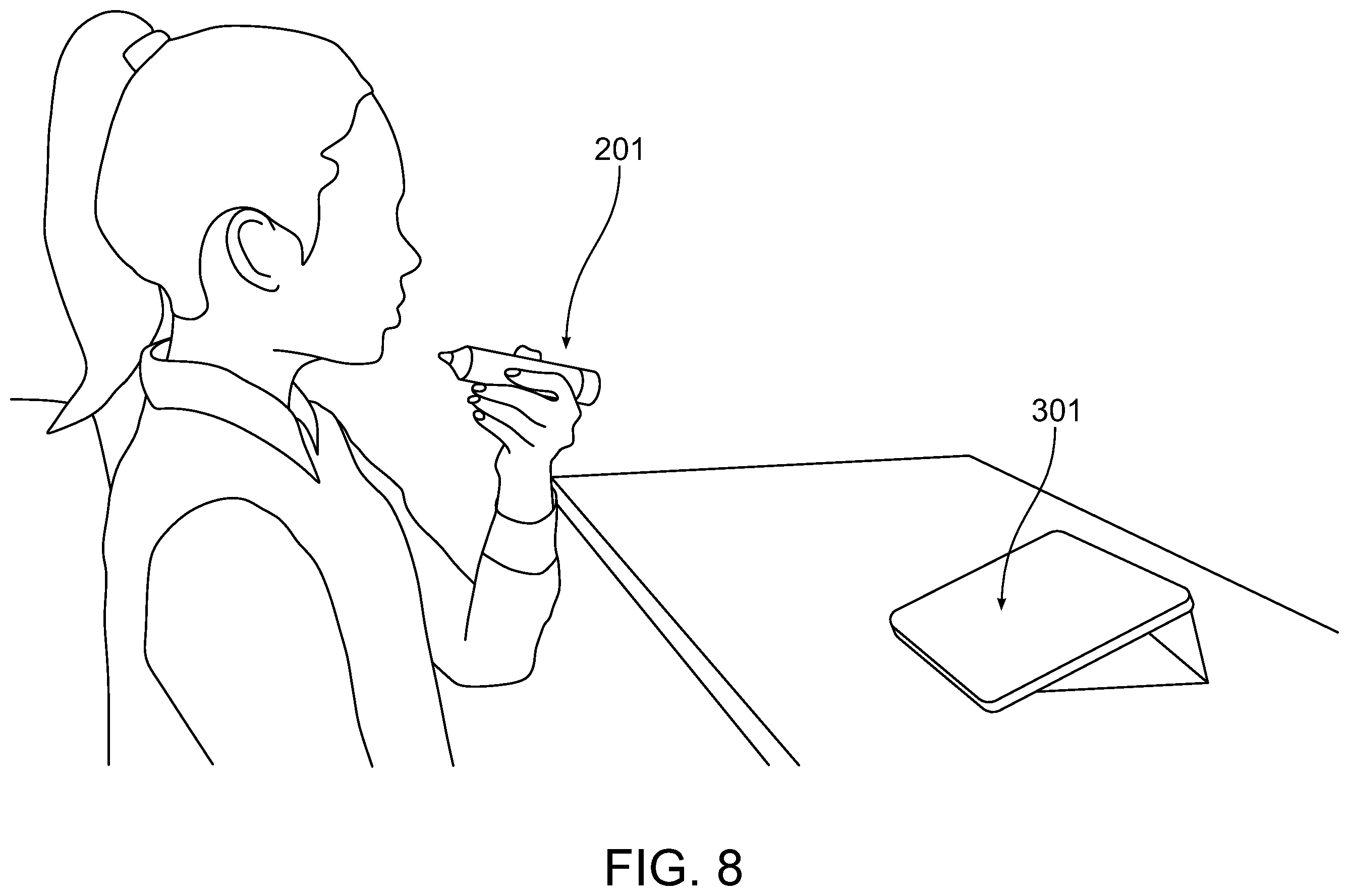 Patent US11793464 Figure 8 – Handheld stylus and base and methods of use