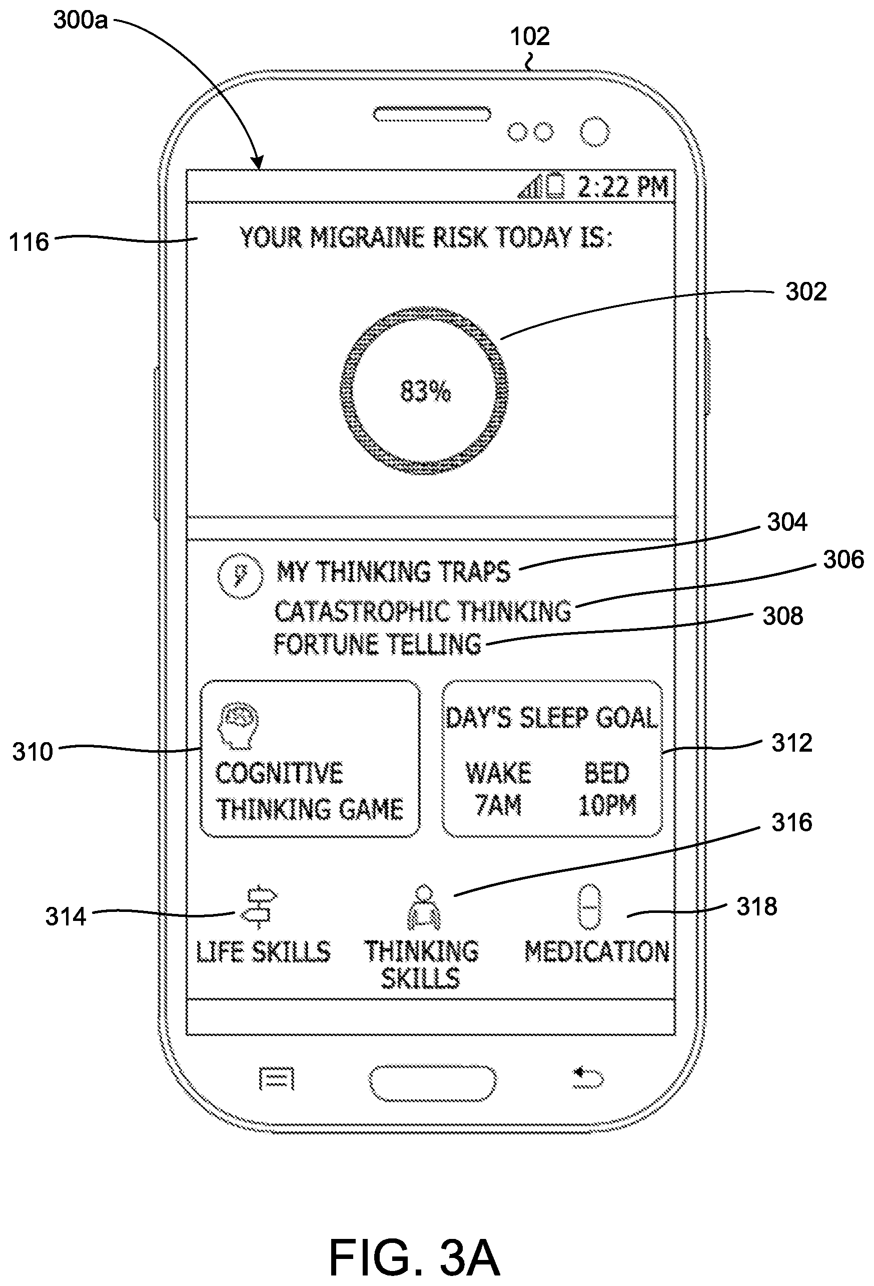 Patent US11793472 Figure 3 – Systems and methods for the treatment of symptoms associated with migraines