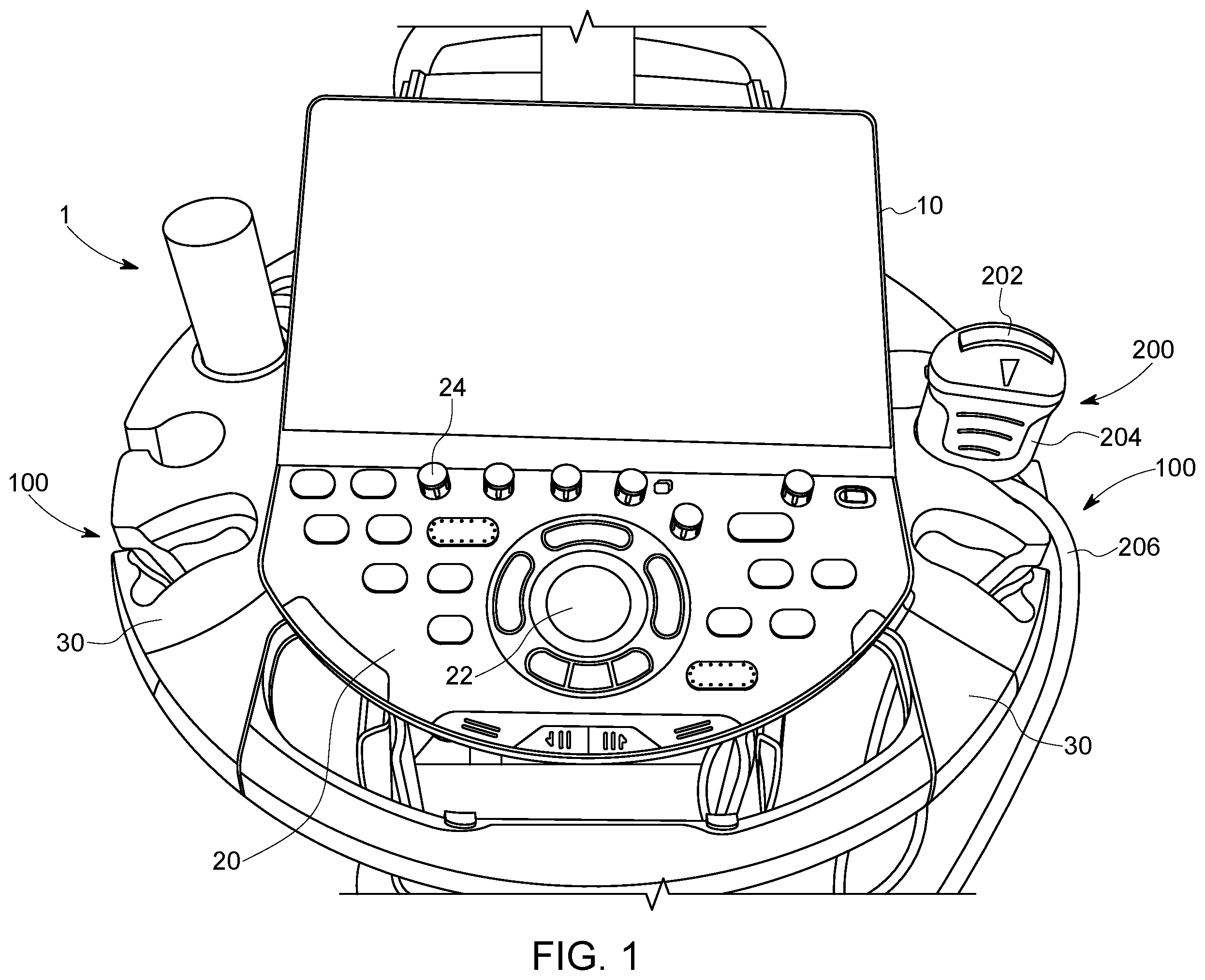 Patent US11793486 Figure 1 – Ultrasound system probe holder
