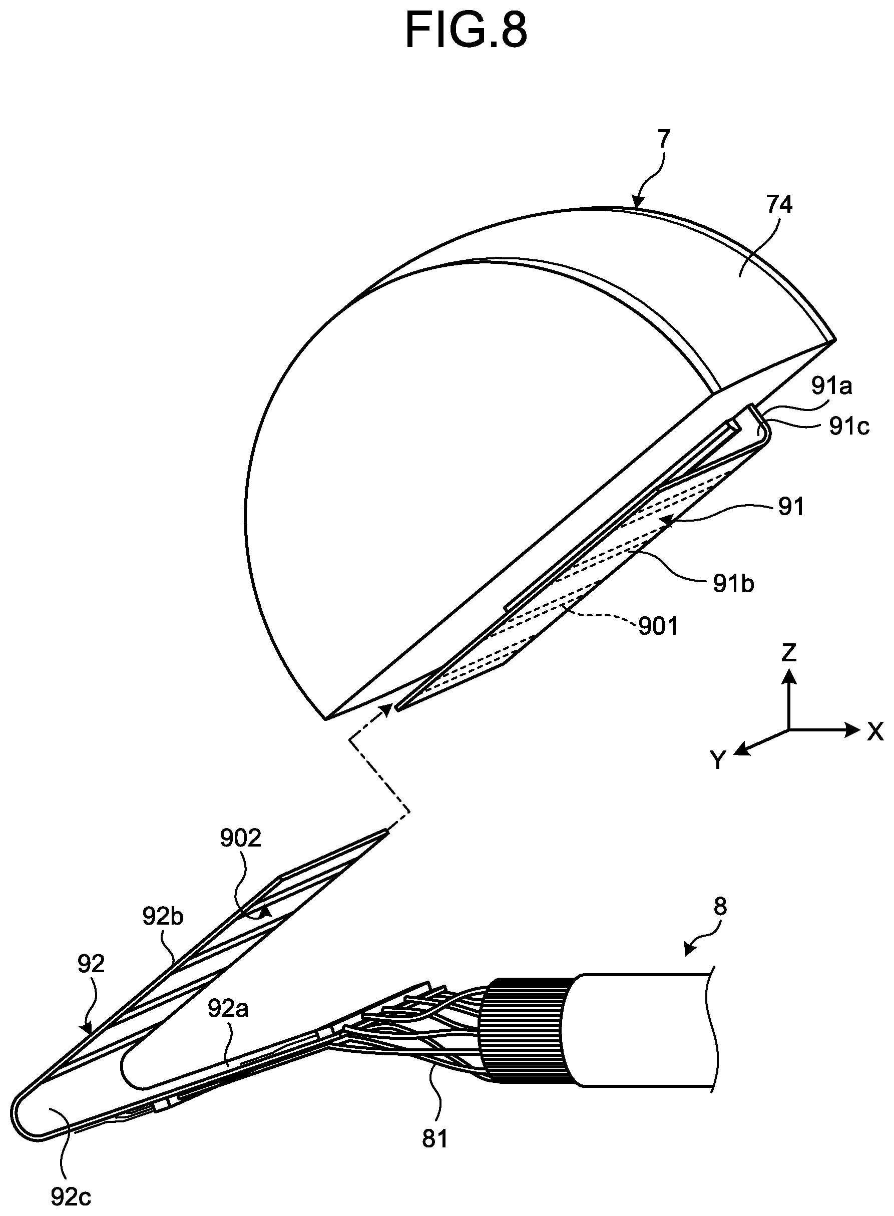Patent US11793489 Figure 5 – Ultrasound endoscope with flexure relay substrate