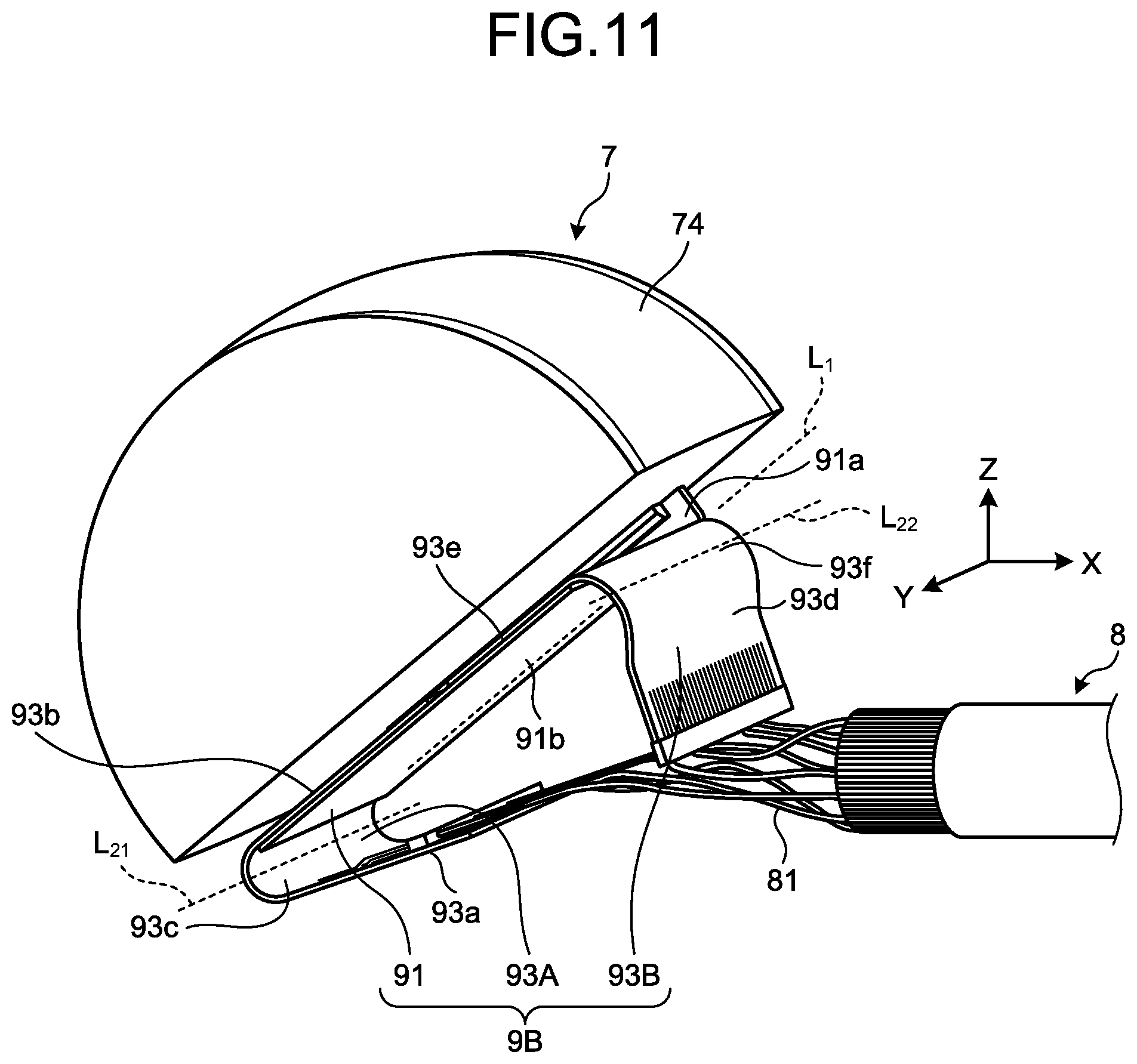 Patent US11793489 Figure 7 – Ultrasound endoscope with flexure relay substrate