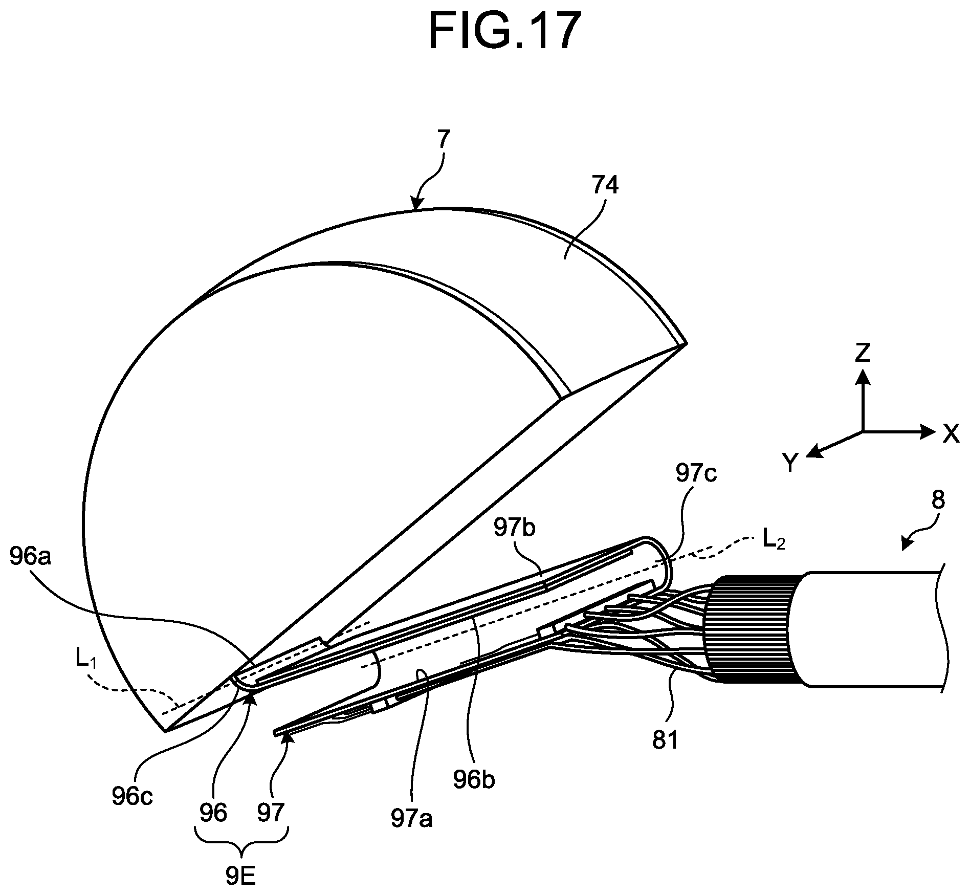 Patent US11793489 Figure 13 – Ultrasound endoscope with flexure relay substrate