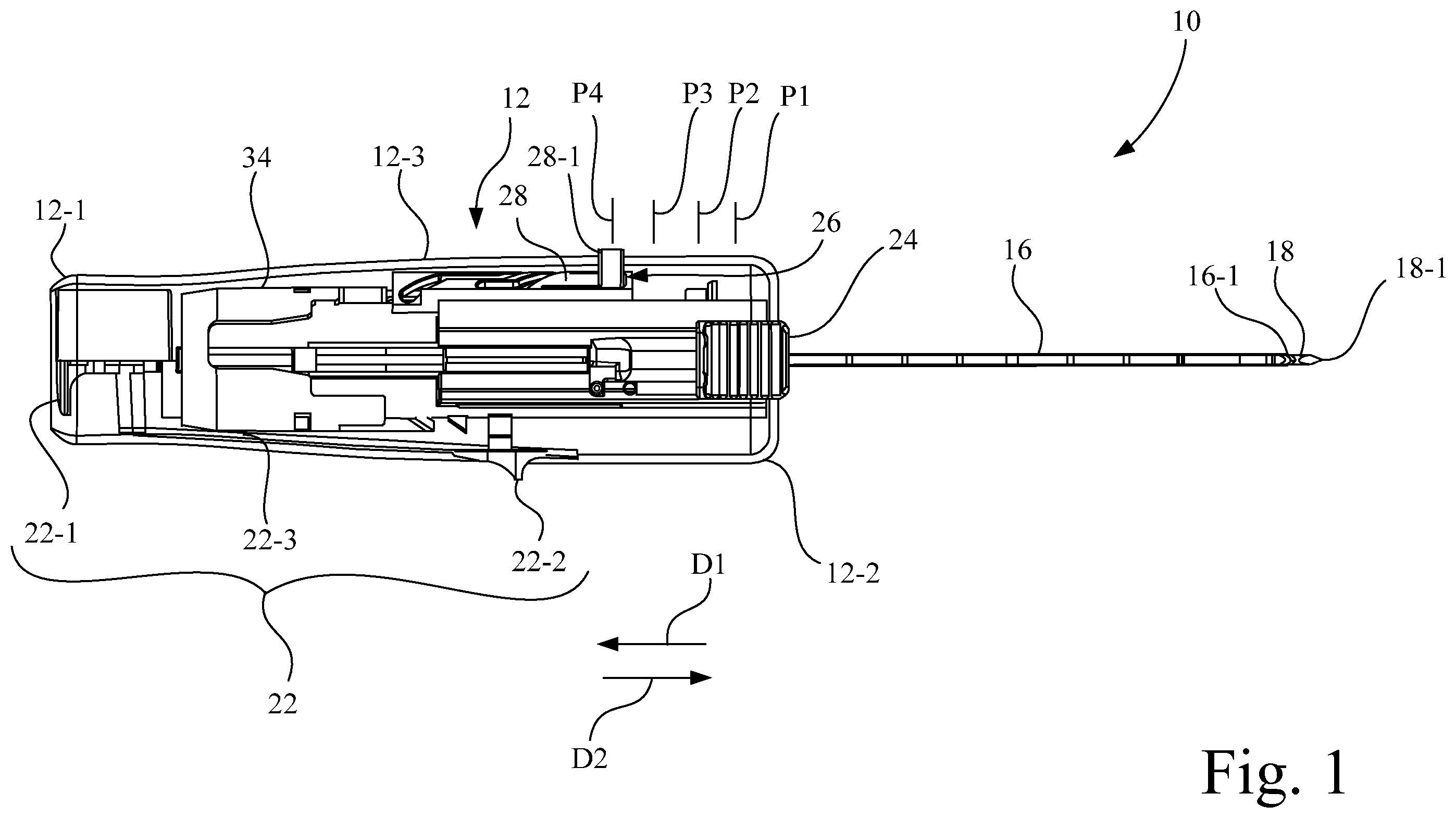 Patent US11793497 — Core needle biopsy device — Figure 1