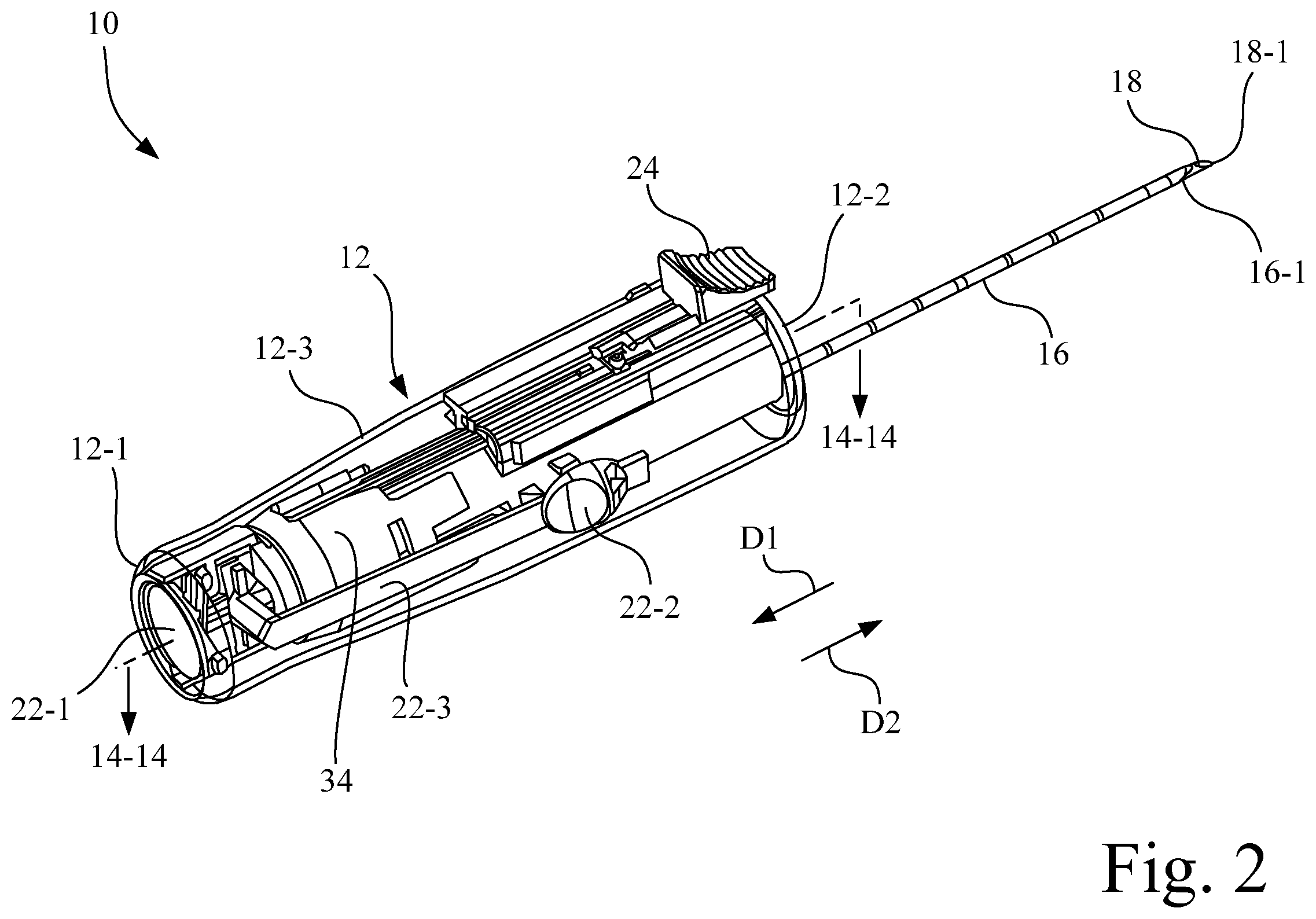 Patent US11793497 Figure 2 – Core needle biopsy device