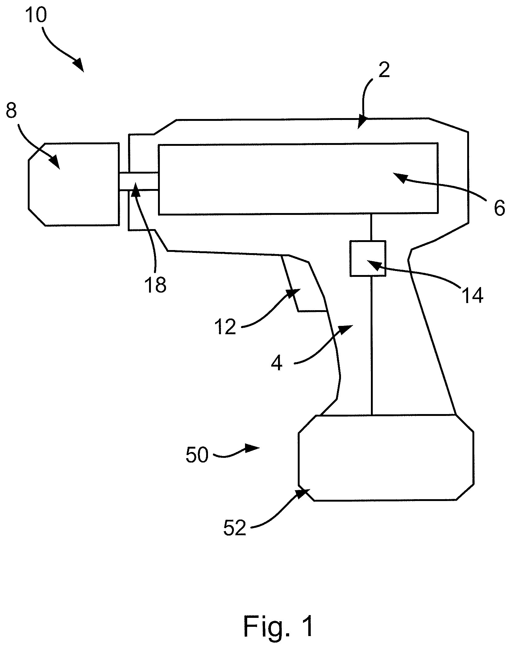 Patent US11793499 Figure 1 – Replaceable battery unit for a surgical power tool