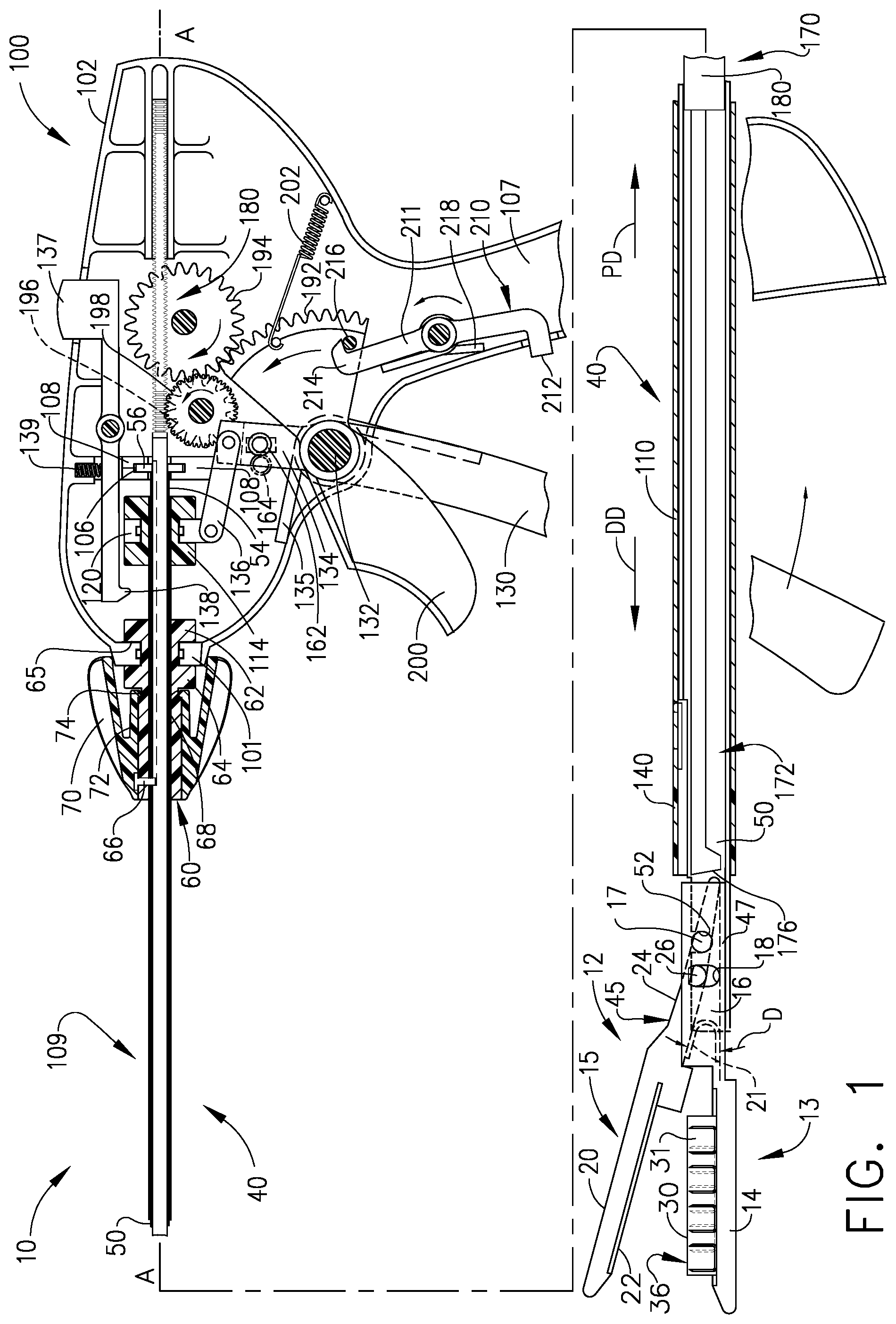 Patent US11793509 — Staple cartridge including an implantable layer — Figure 1