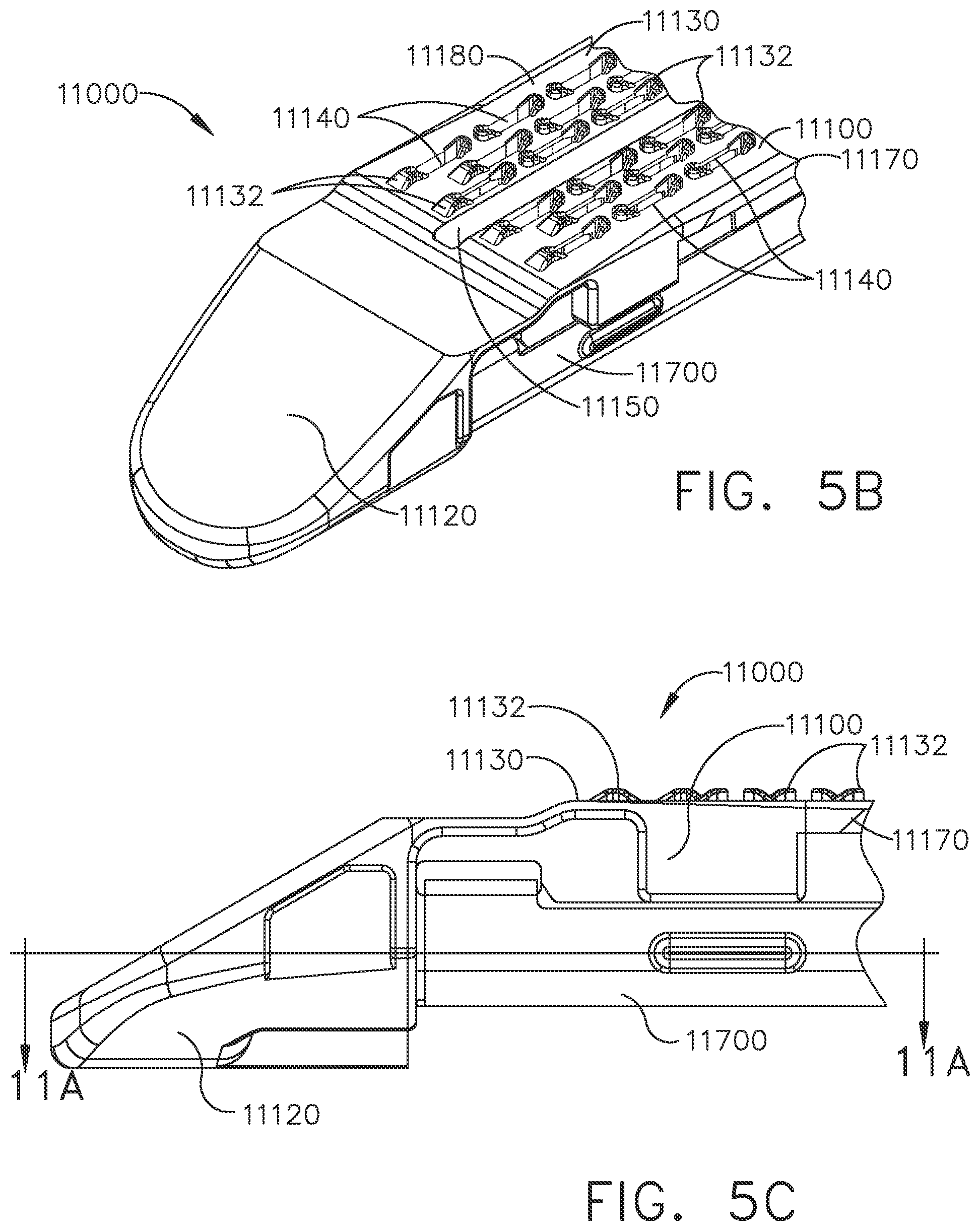 Patent US11793514 Figure 7 – Staple cartridge comprising sensor array which may be embedded in cartridge body