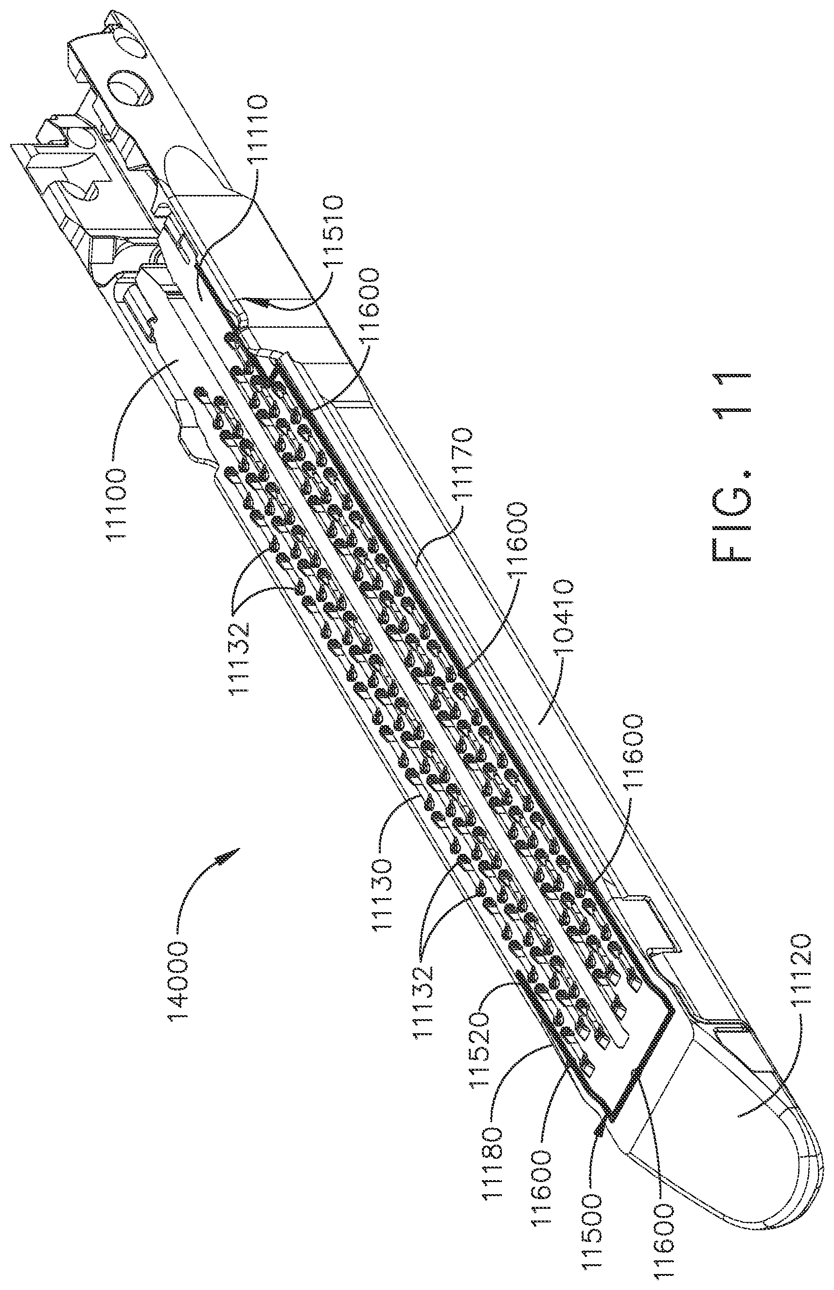 Patent US11793514 Figure 16 – Staple cartridge comprising sensor array which may be embedded in cartridge body
