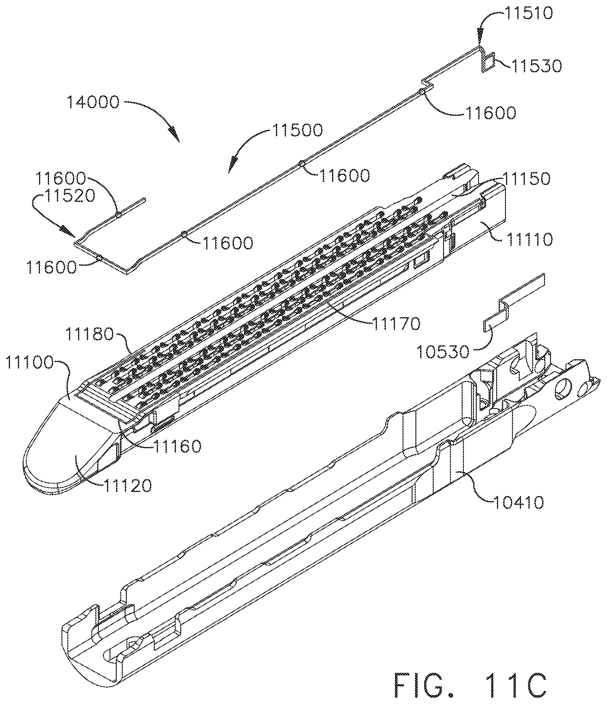 Patent US11793514 Figure 19 – Staple cartridge comprising sensor array which may be embedded in cartridge body