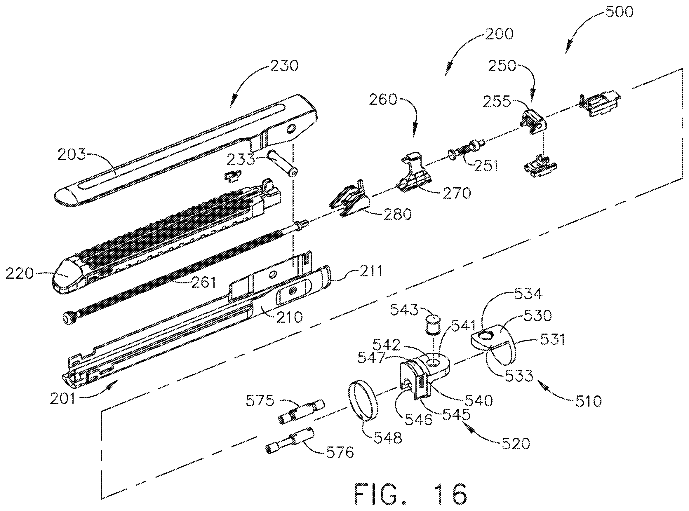 Patent US11793516 Figure 16 – Surgical staple cartridge comprising longitudinal support beam