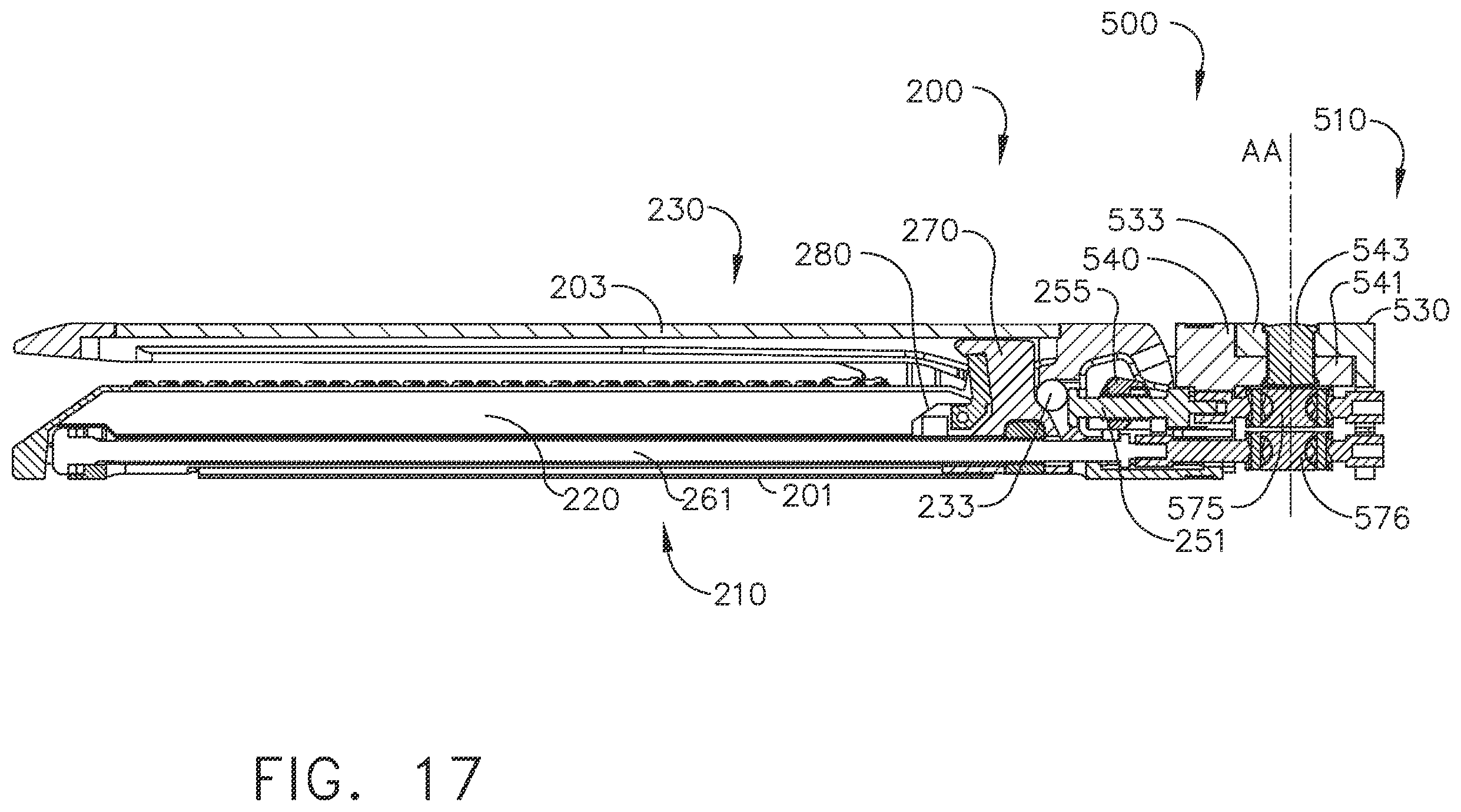 Patent US11793516 Figure 17 – Surgical staple cartridge comprising longitudinal support beam