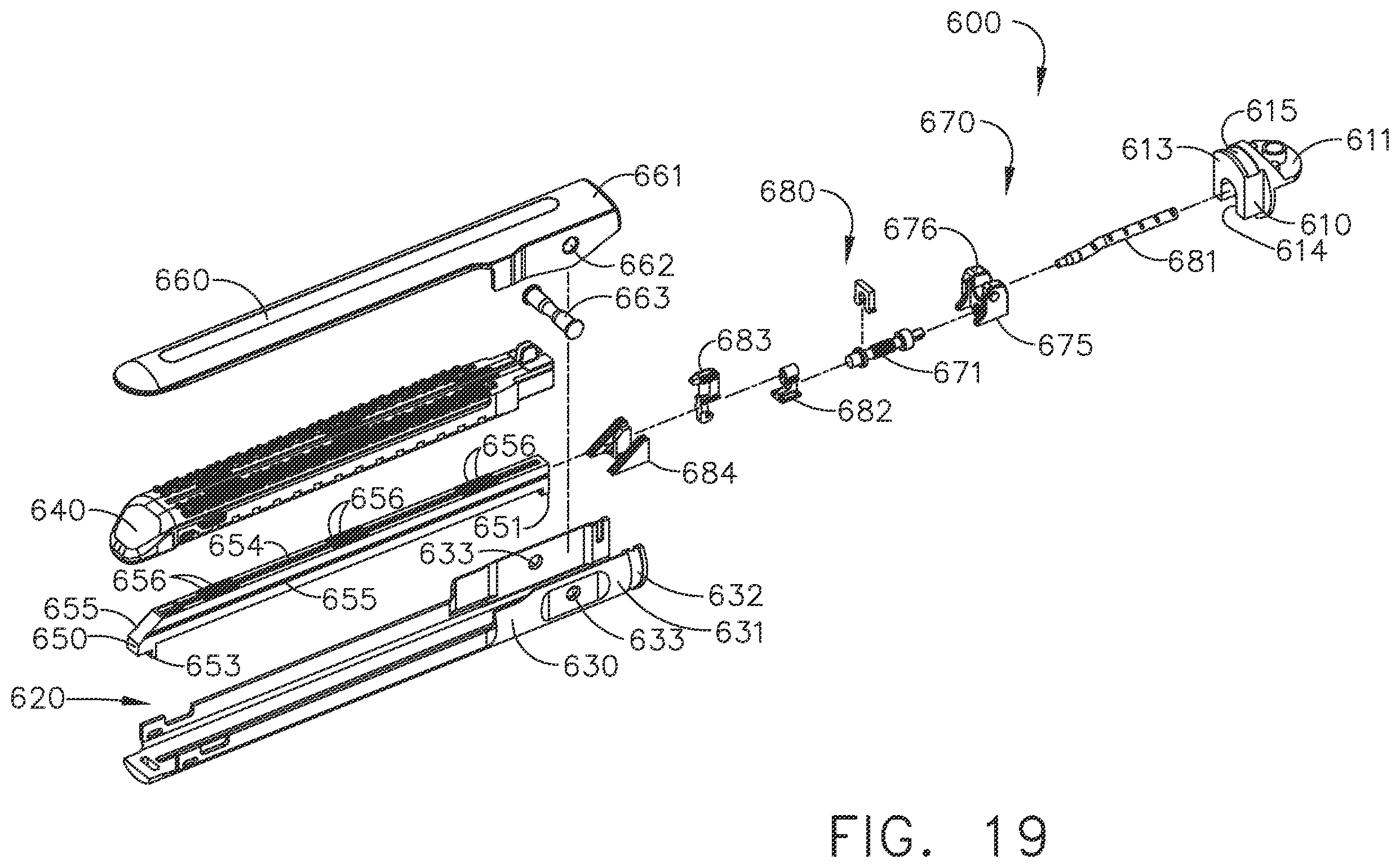 Patent US11793516 Figure 19 – Surgical staple cartridge comprising longitudinal support beam