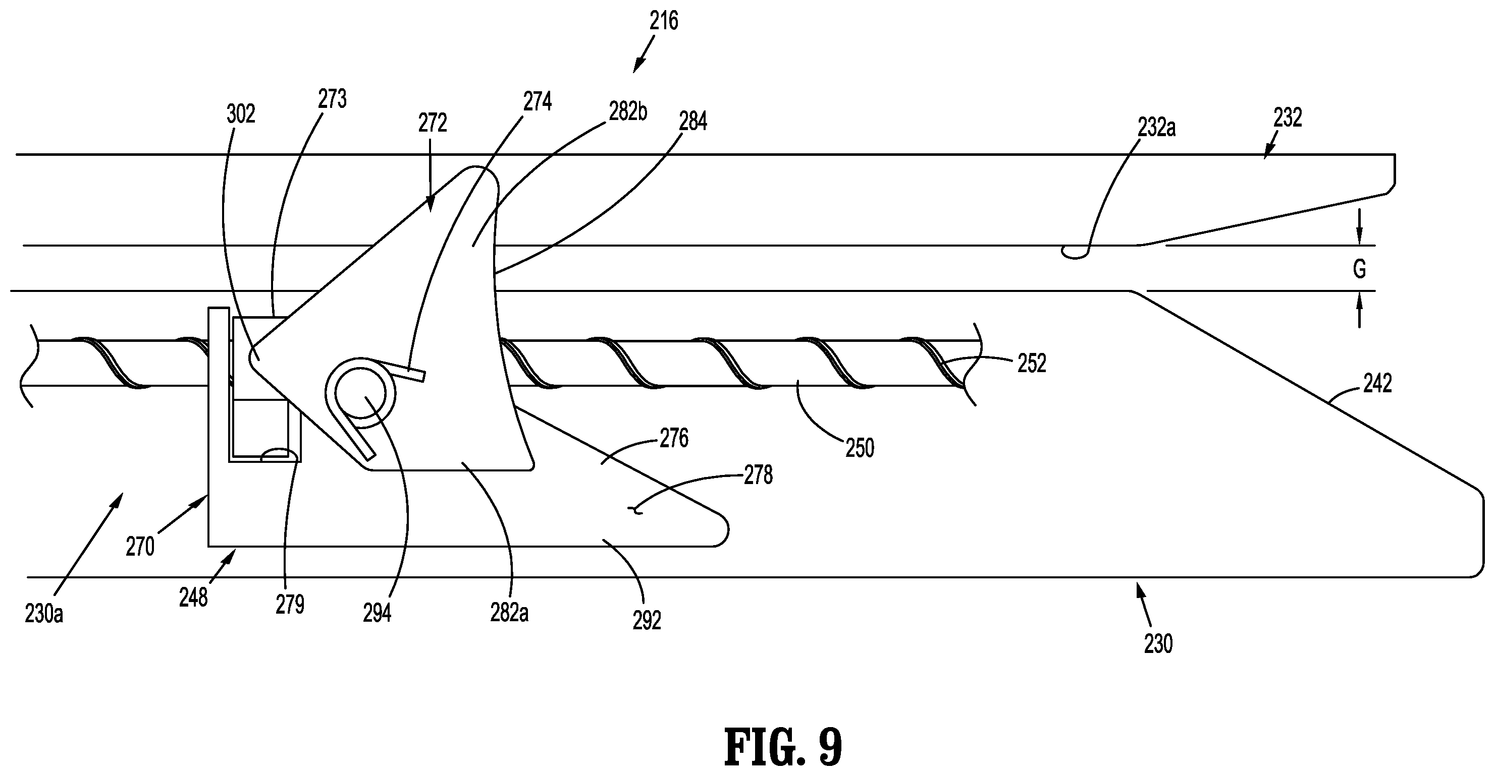 Patent US11793517 Figure 7 – Linear stapling device with vertically movable knife