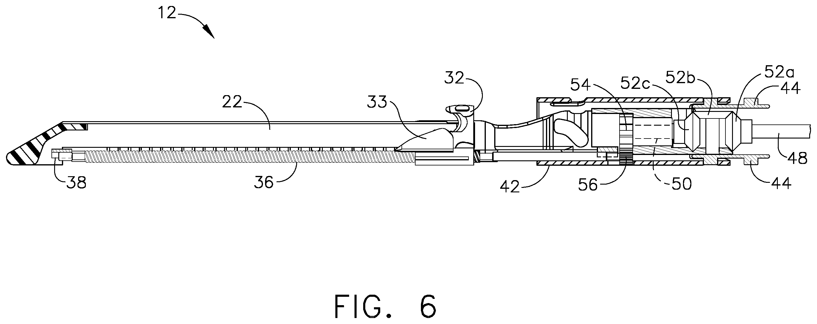 Patent US11793521 Figure 6 – Powered surgical cutting and stapling apparatus with manually retractable firing system