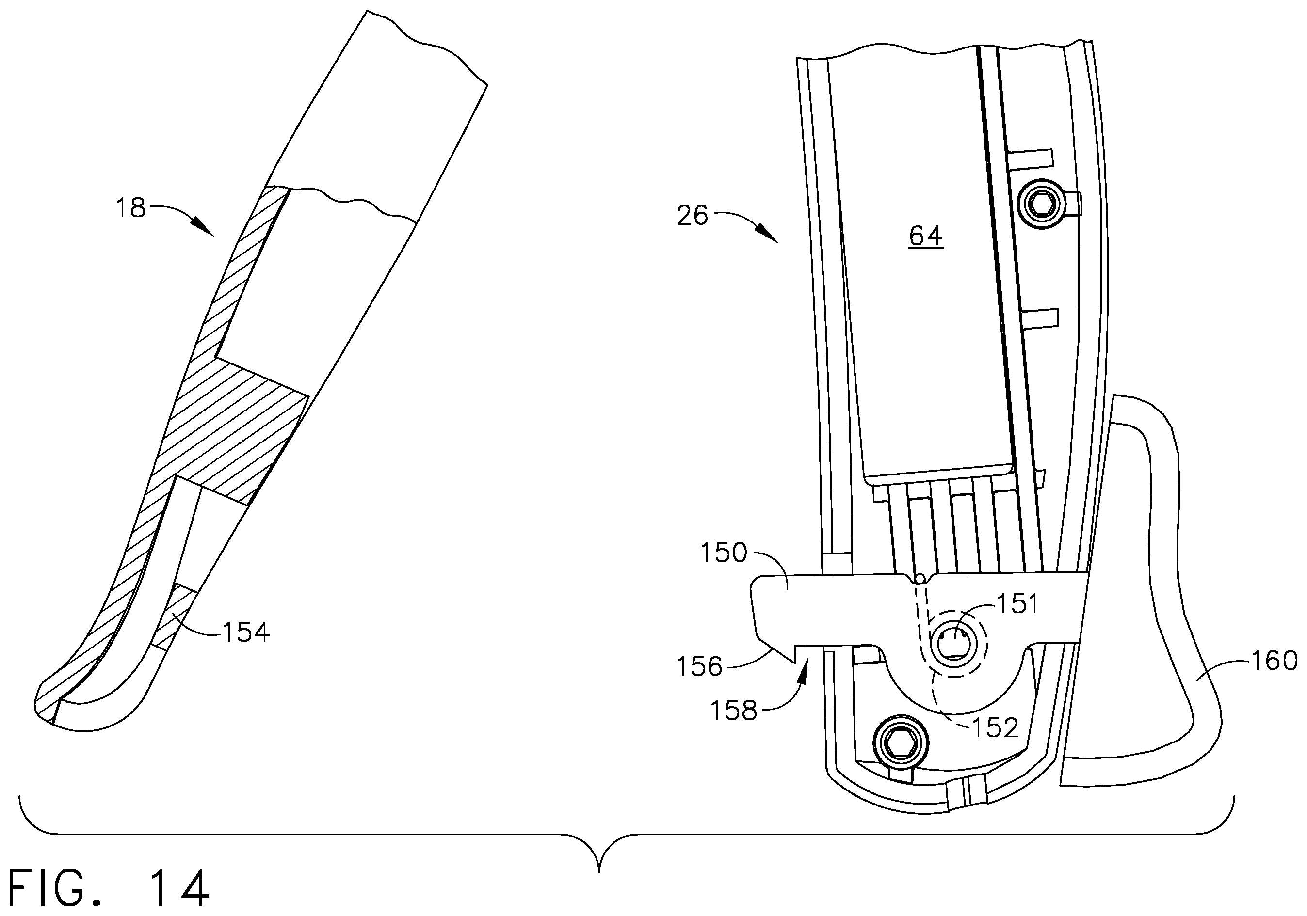 Patent US11793521 Figure 14 – Powered surgical cutting and stapling apparatus with manually retractable firing system