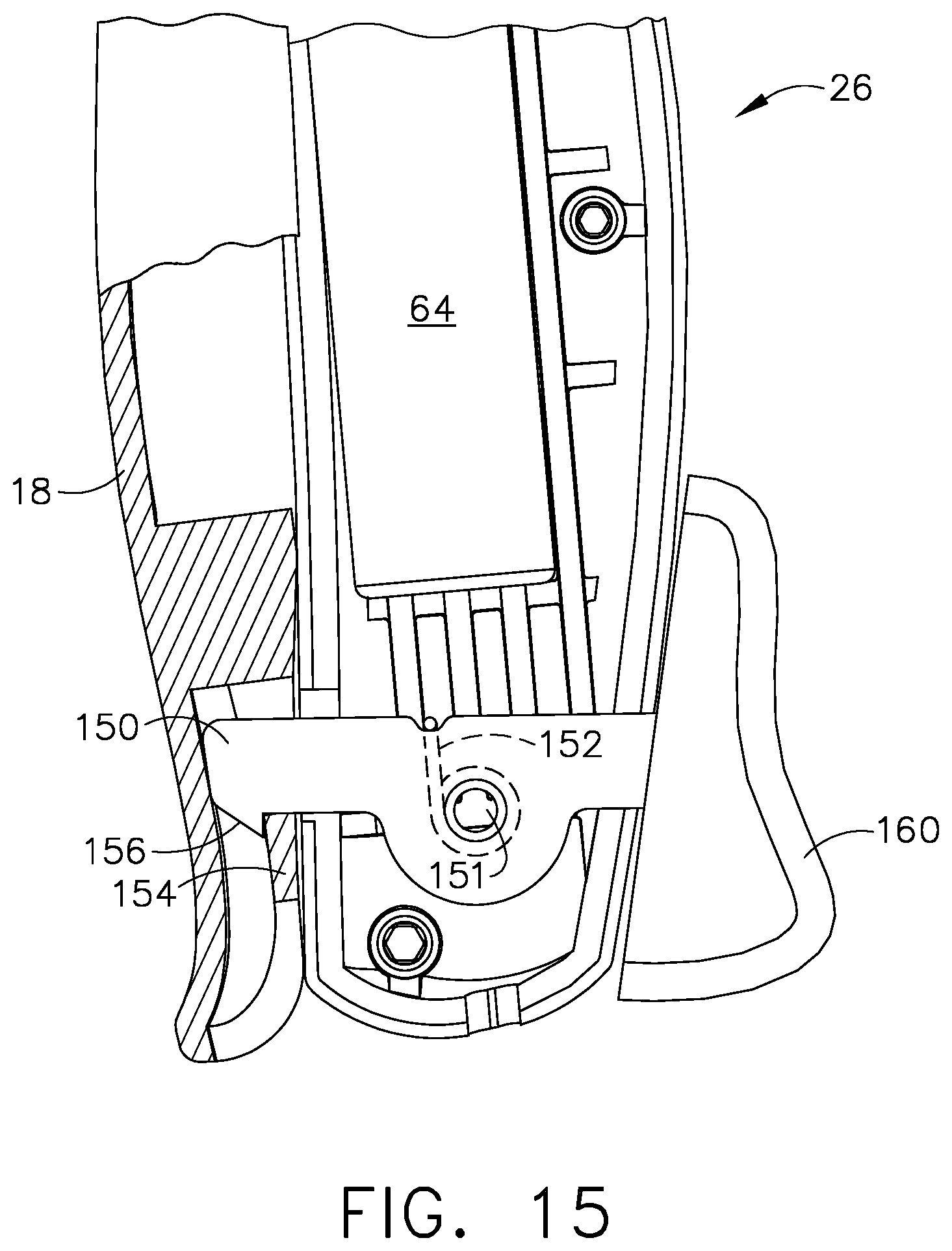 Patent US11793521 Figure 15 – Powered surgical cutting and stapling apparatus with manually retractable firing system