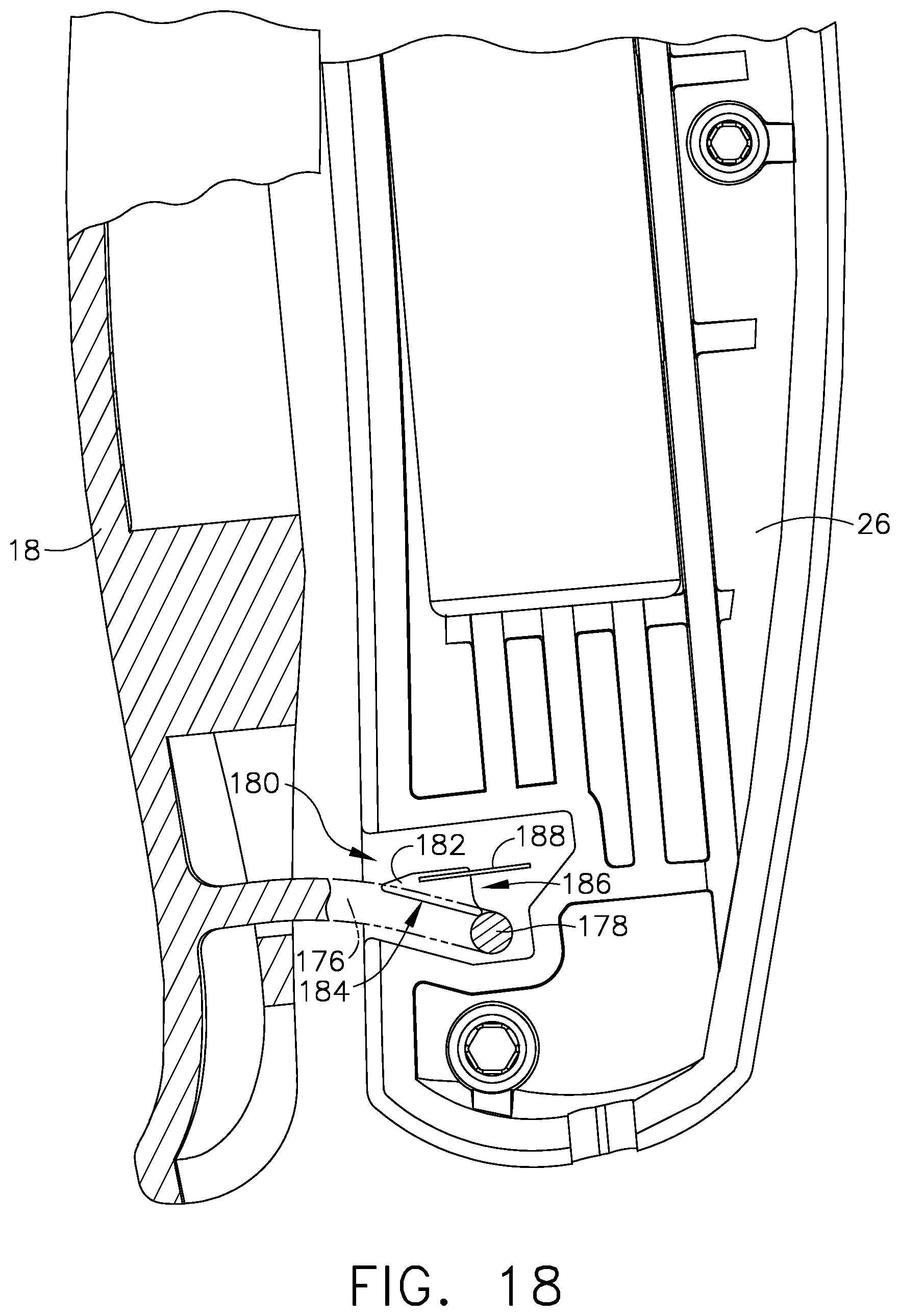 Patent US11793521 Figure 18 – Powered surgical cutting and stapling apparatus with manually retractable firing system