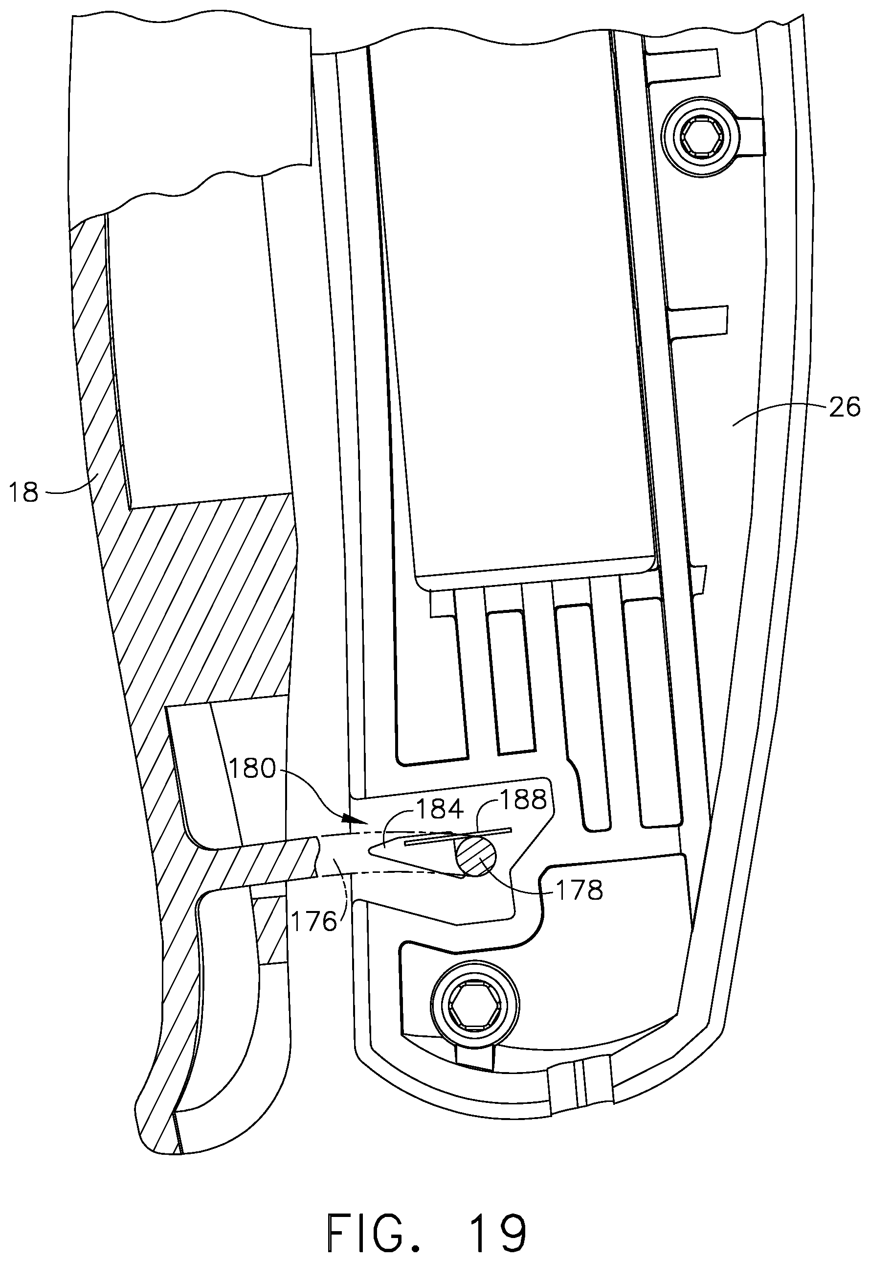 Patent US11793521 Figure 19 – Powered surgical cutting and stapling apparatus with manually retractable firing system