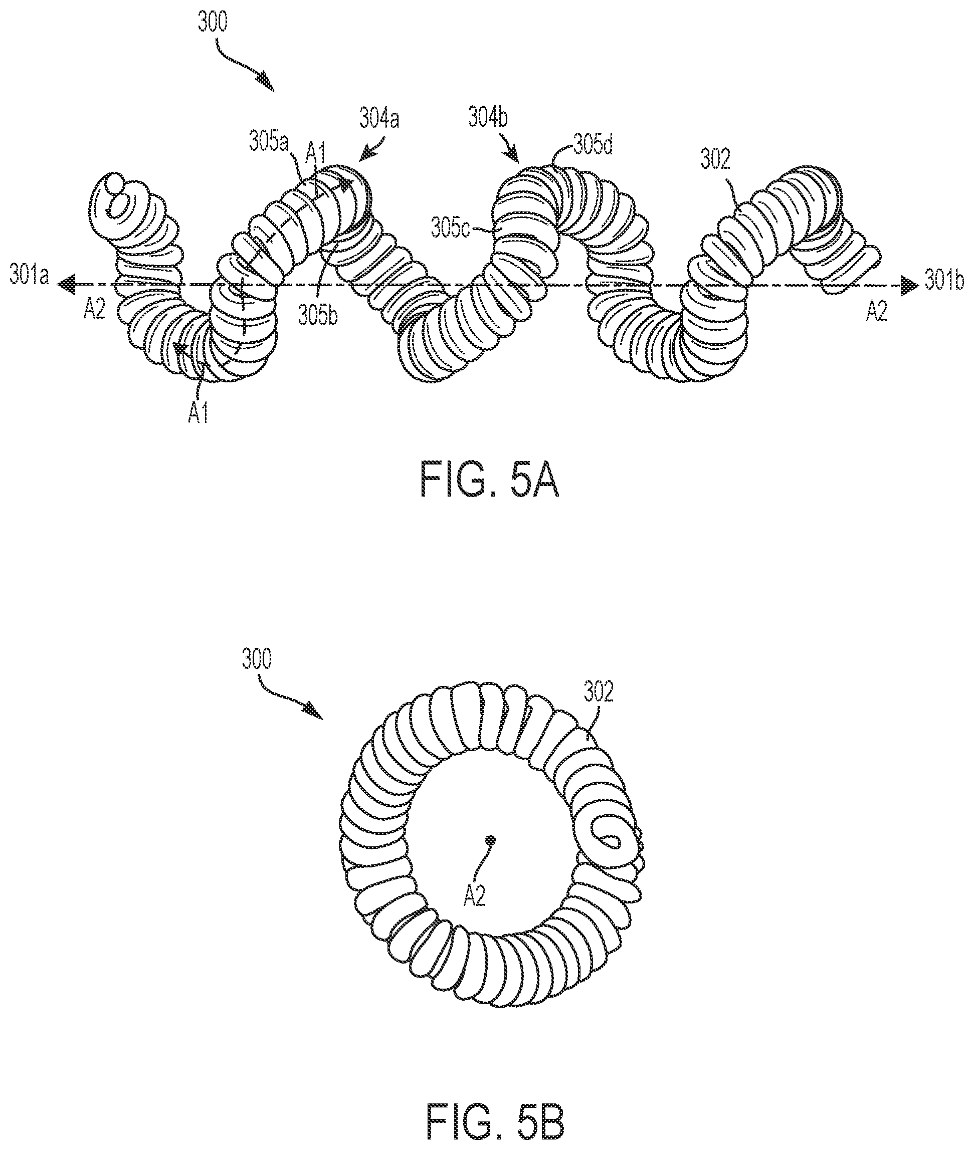 Patent US11793523 Figure 5 – Aneurysm treatment coils and associated systems and methods of use