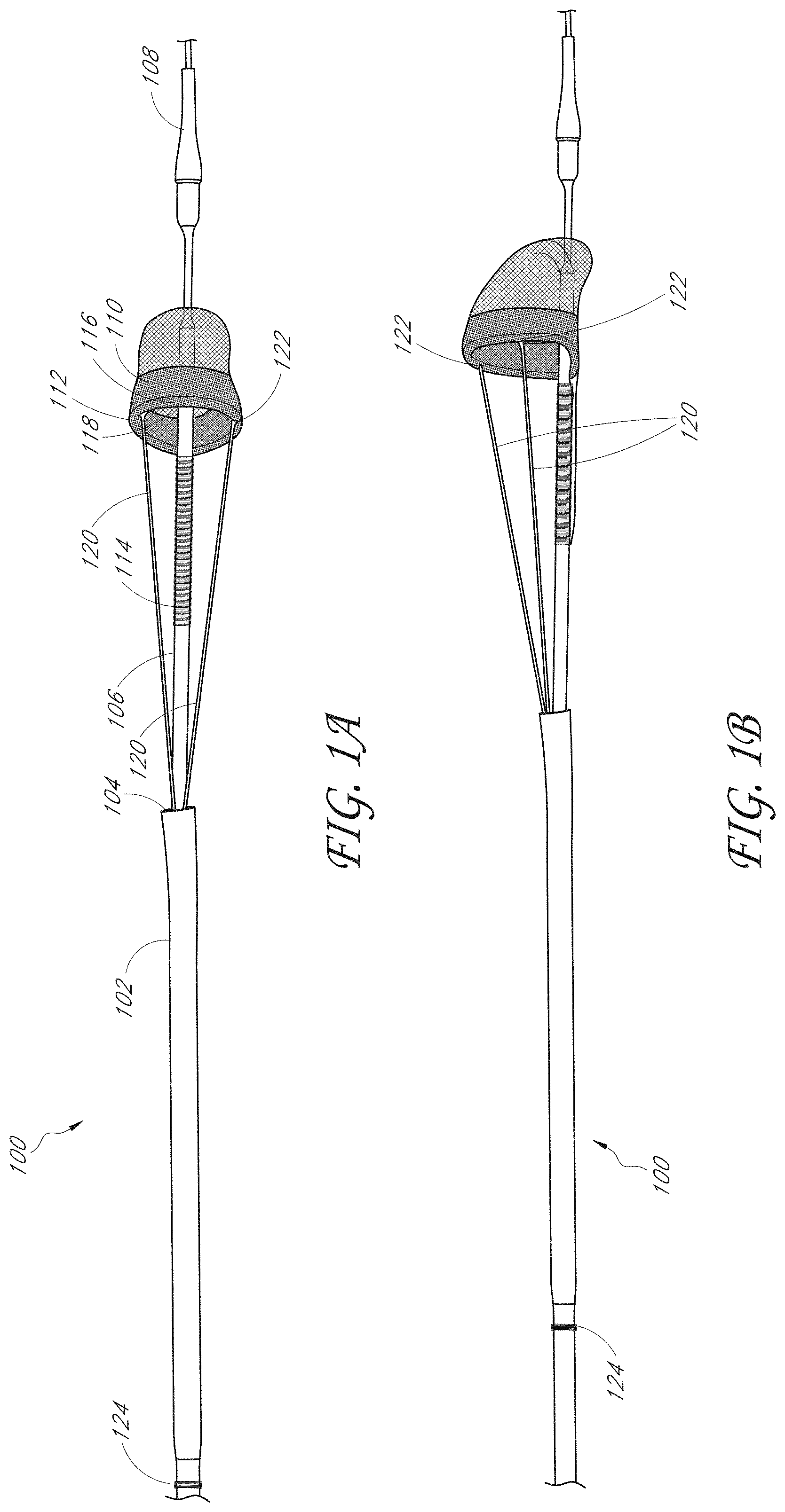 Patent US11793531 Figure 1 – Axial lengthening thrombus capture system, tensioning system and expandable funnel catheter