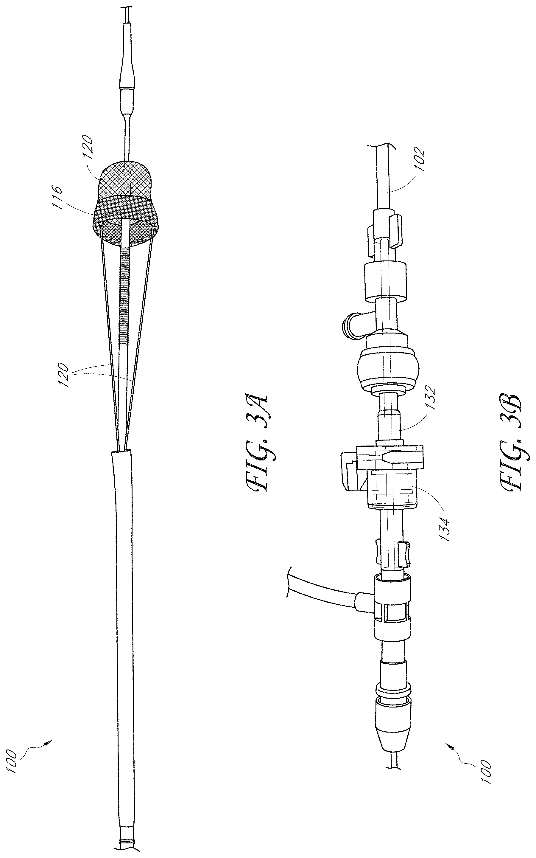 Patent US11793531 Figure 3 – Axial lengthening thrombus capture system, tensioning system and expandable funnel catheter