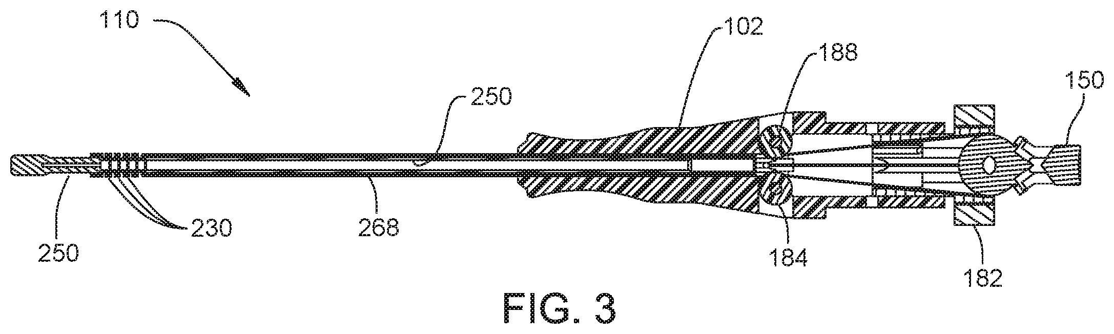 Patent US11793536 Figure 3 – Surgical tool having cables for selectively steering and locking a shaft in a bend