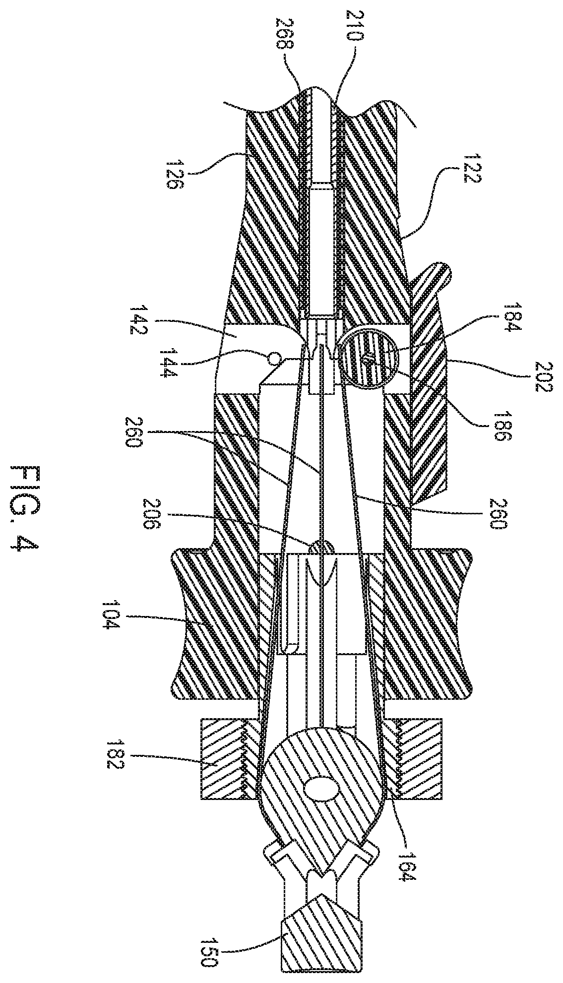 Patent US11793536 Figure 4 – Surgical tool having cables for selectively steering and locking a shaft in a bend