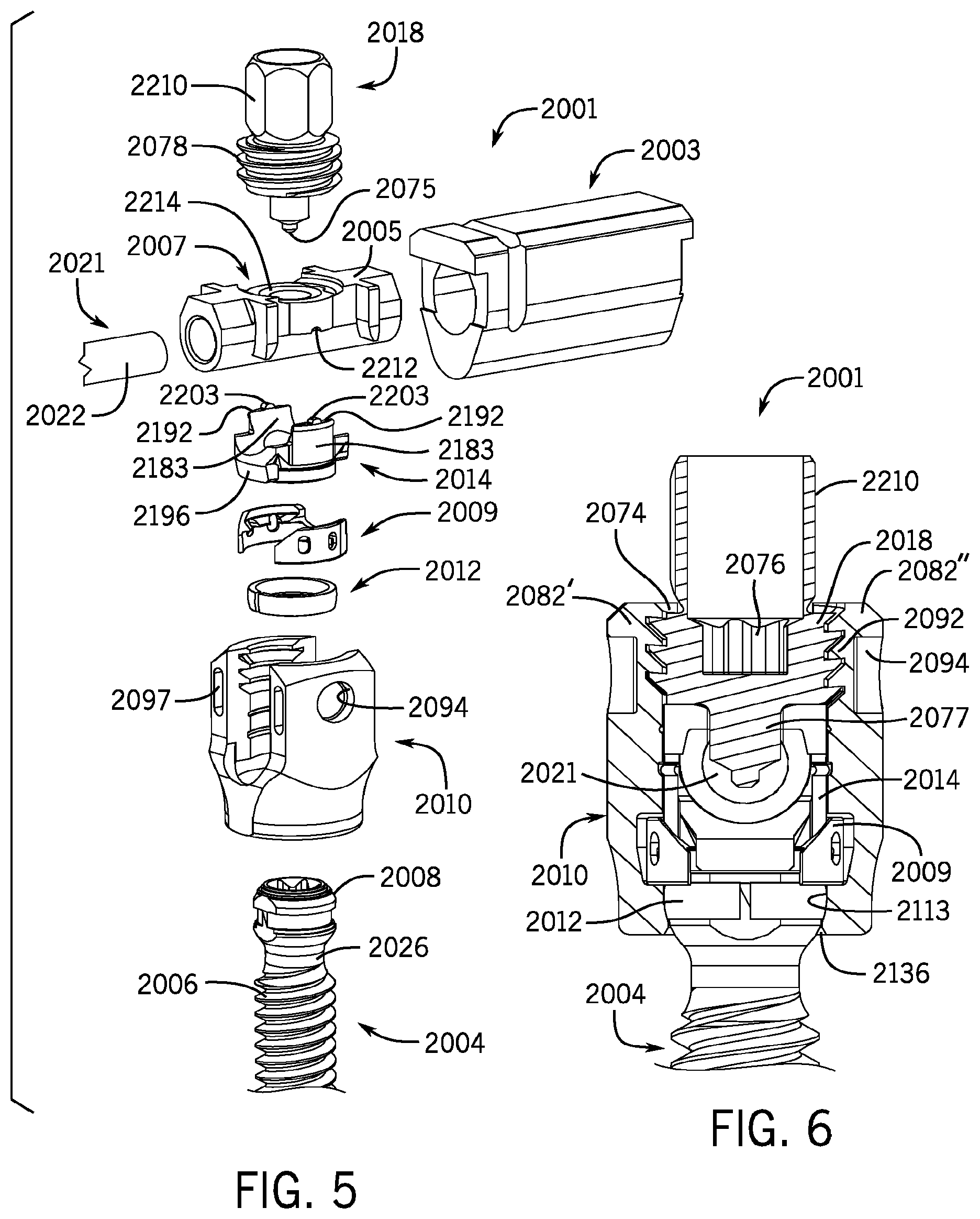 Patent US11793553 Figure 3 – Pivotal bone anchor assembly having first and second split rings and an insert with post-placement tool deployment