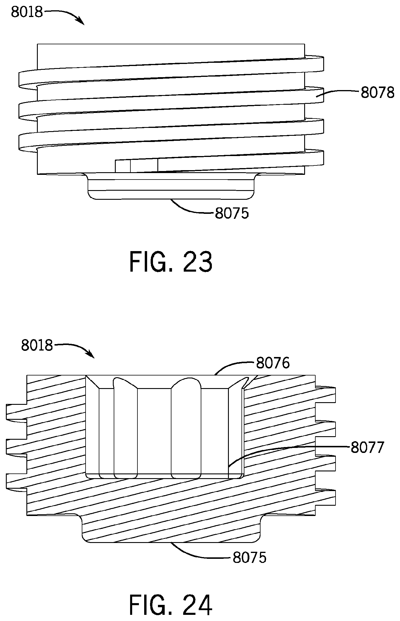 Patent US11793553 Figure 10 – Pivotal bone anchor assembly having first and second split rings and an insert with post-placement tool deployment