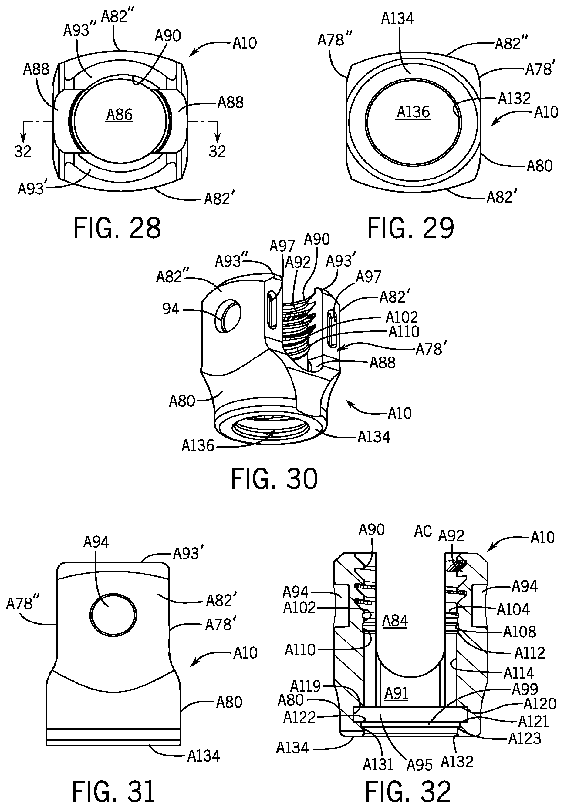 Patent US11793553 Figure 12 – Pivotal bone anchor assembly having first and second split rings and an insert with post-placement tool deployment