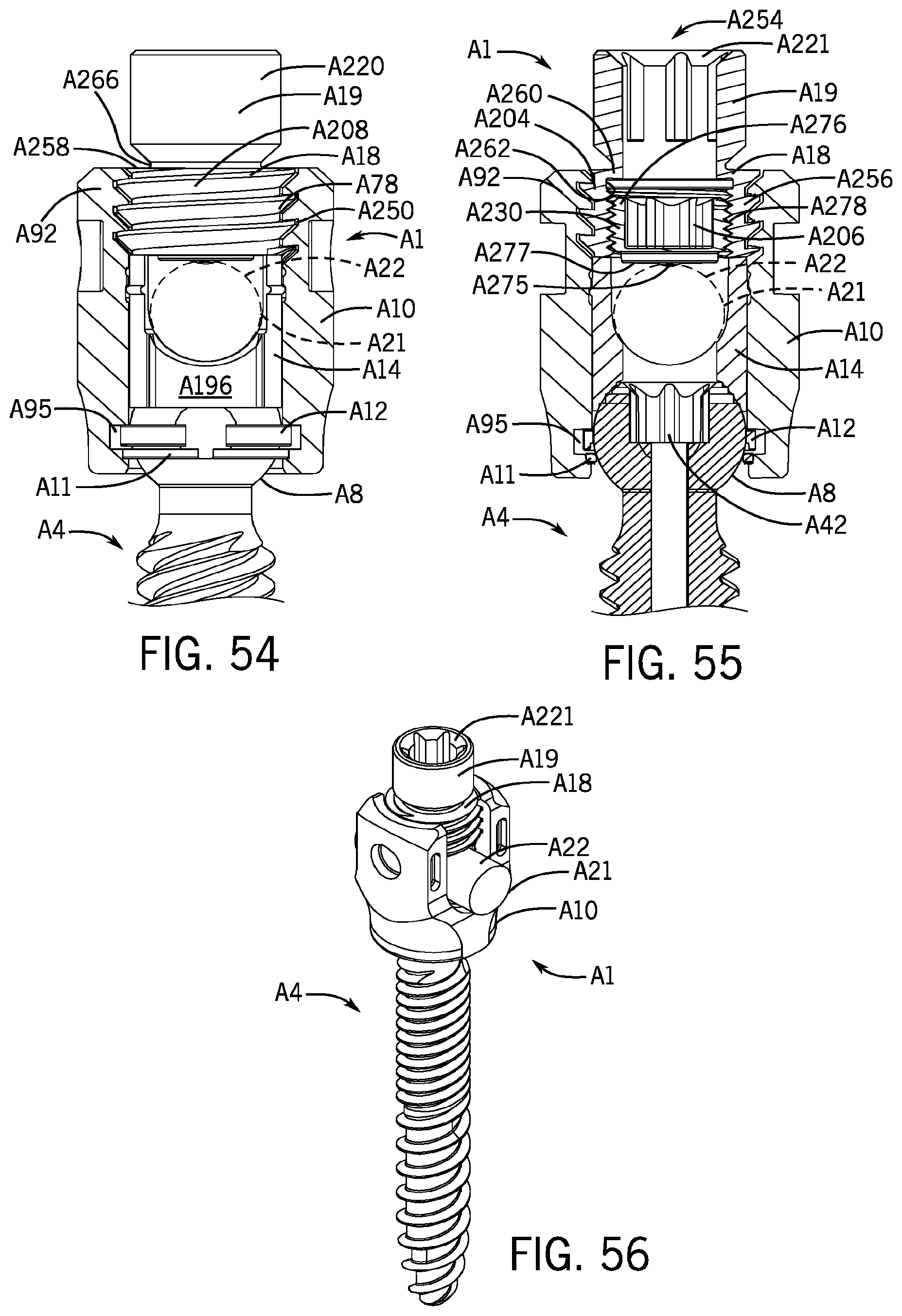 Patent US11793553 Figure 18 – Pivotal bone anchor assembly having first and second split rings and an insert with post-placement tool deployment