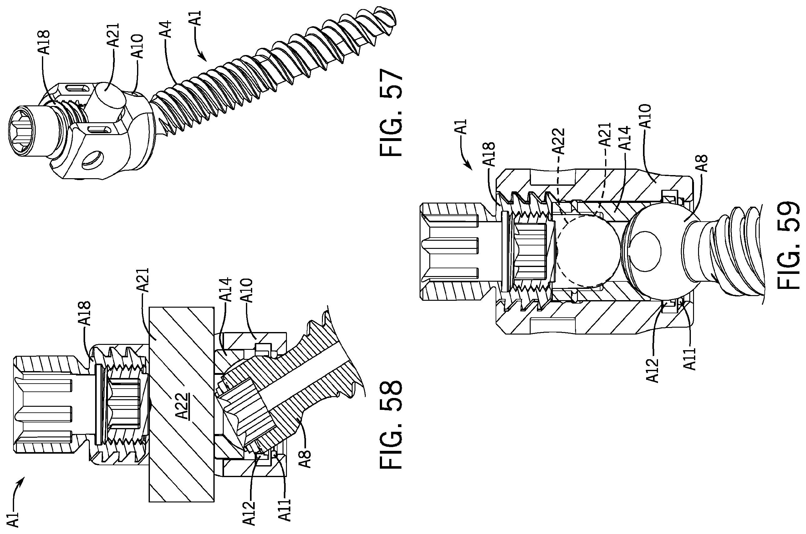 Patent US11793553 Figure 19 – Pivotal bone anchor assembly having first and second split rings and an insert with post-placement tool deployment
