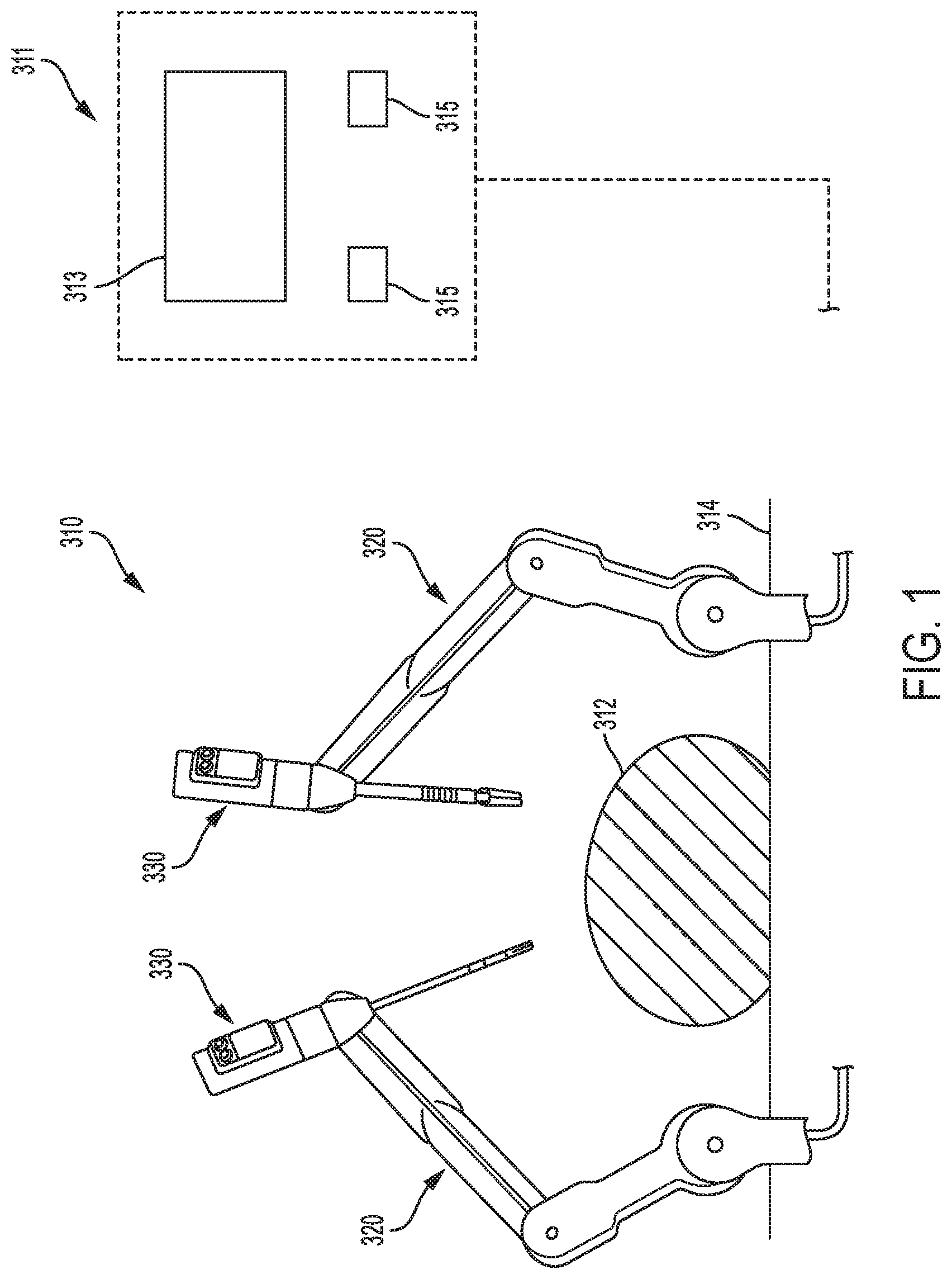 Patent US11793582 Figure 1 – Surgical tool positioning based on sensed parameters
