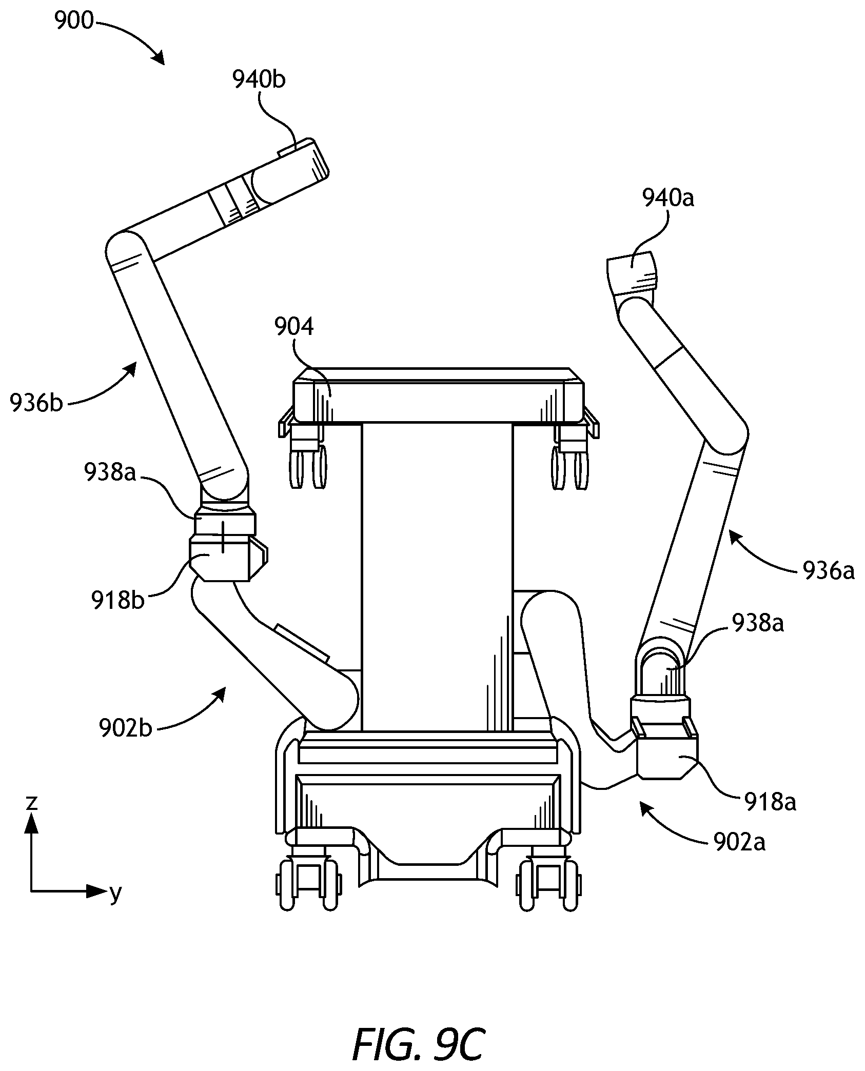 Patent US11793584 Figure 9 – Robotic surgical instruments with rack-based translation and firing transmission