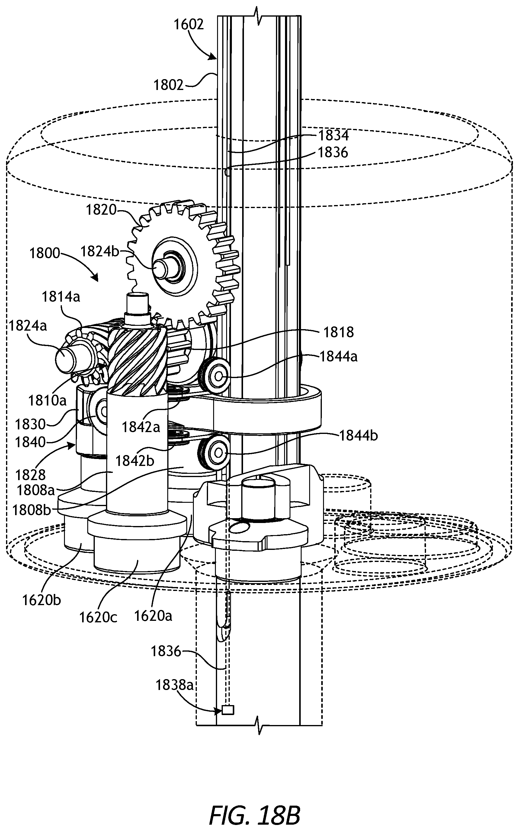 Patent US11793584 Figure 17 – Robotic surgical instruments with rack-based translation and firing transmission