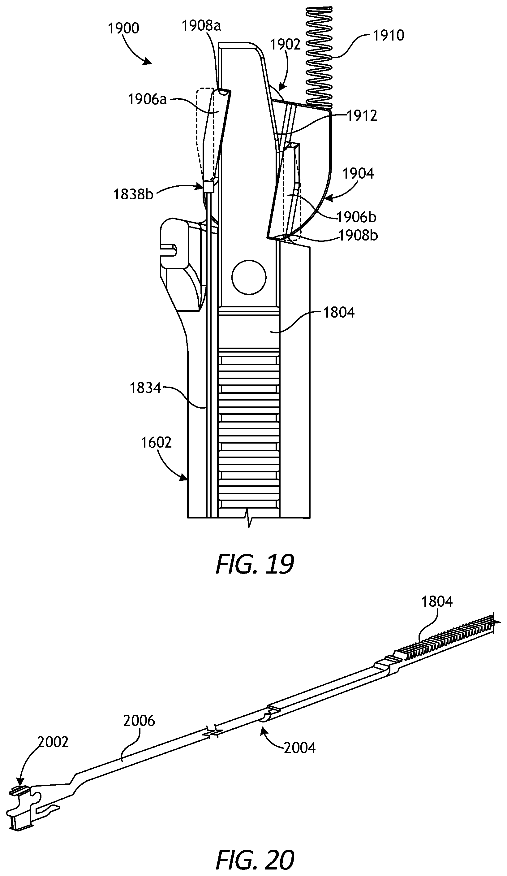 Patent US11793584 Figure 18 – Robotic surgical instruments with rack-based translation and firing transmission