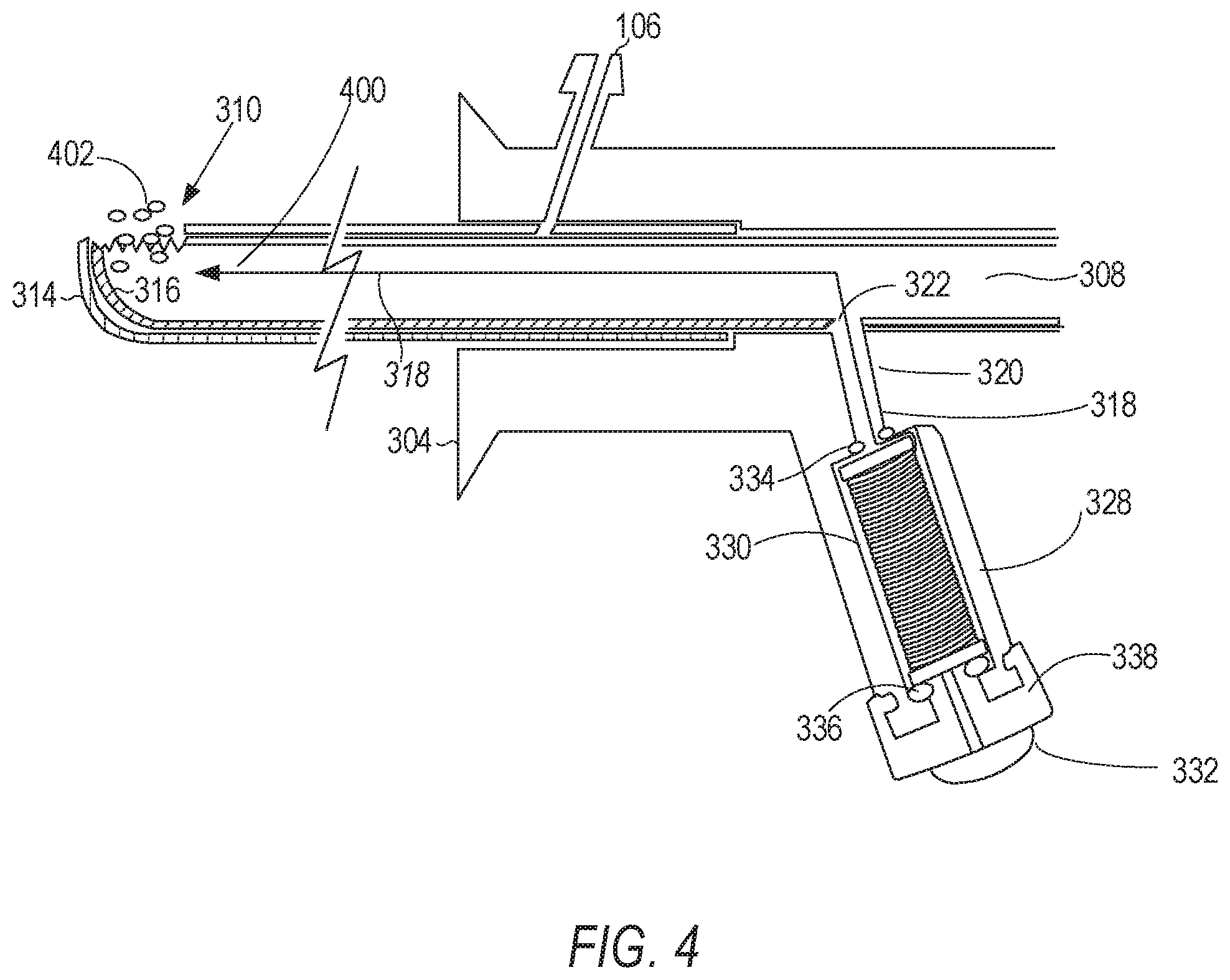 Patent US11793600 Figure 4 – Retractable stylet declog mechanism