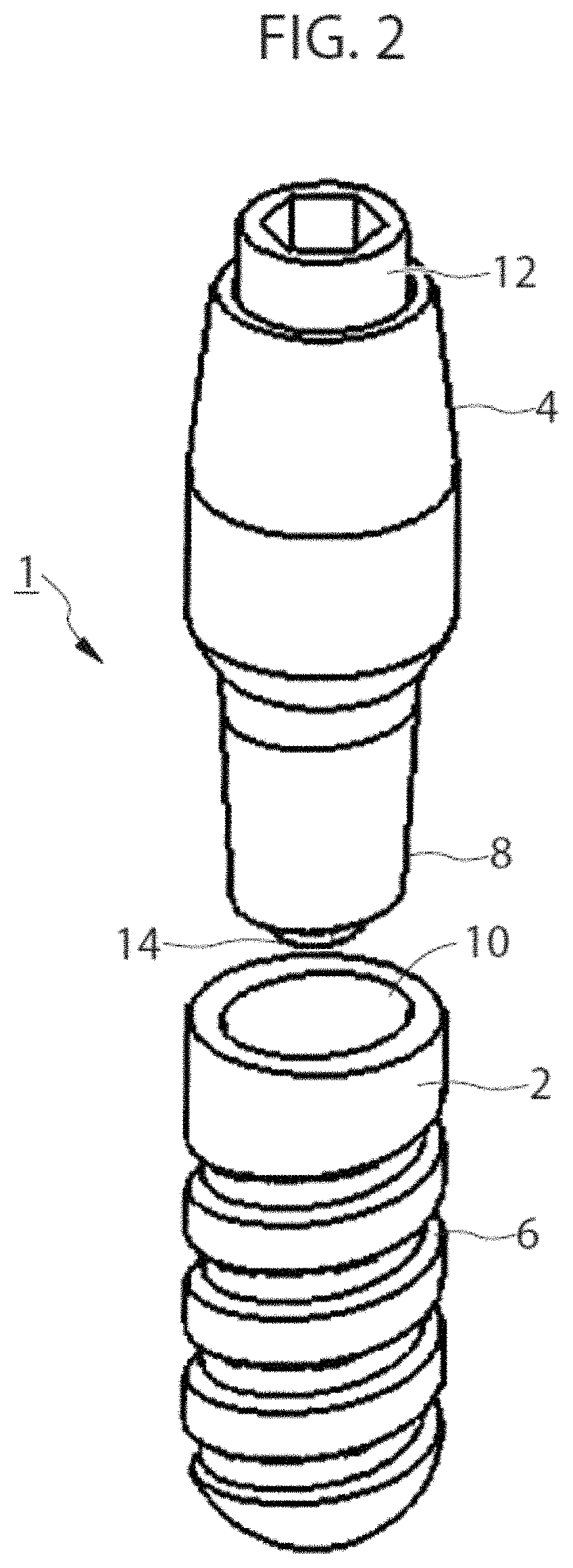 Patent US11793609 Figure 2 – Dental implant
