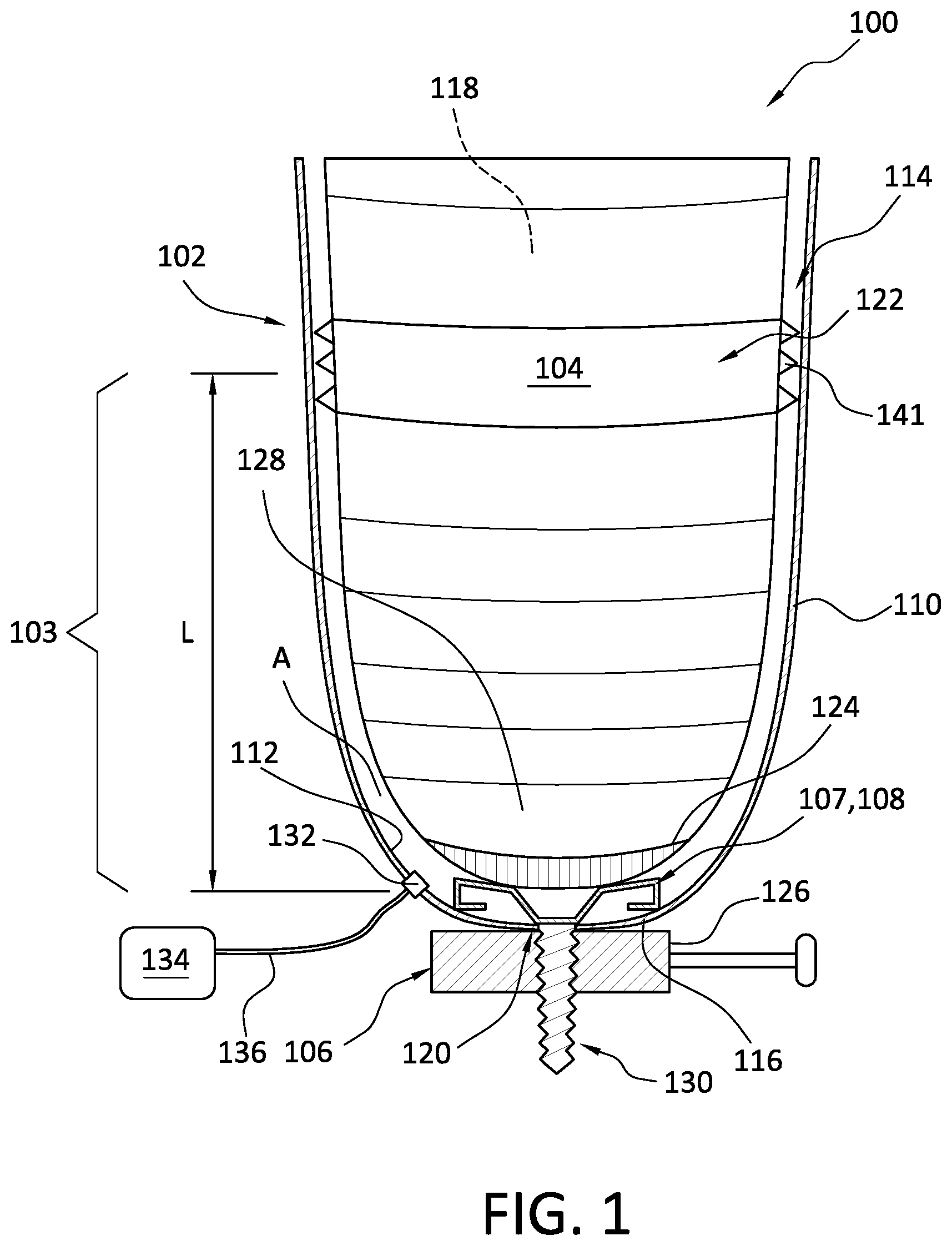 Patent US11793657 Figure 1 – Prosthetic socket system