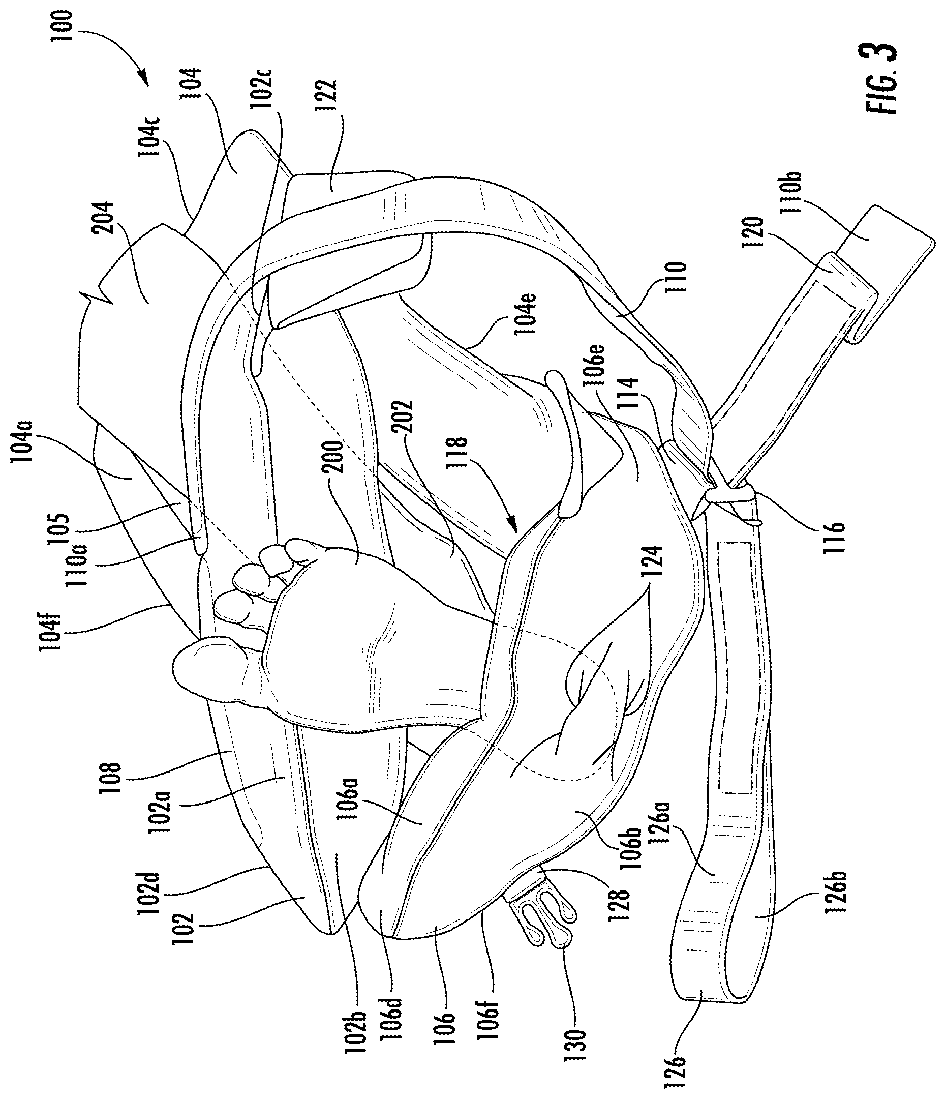 Patent US11793661 Figure 3 – Cushioned support system for heel ulcer prevention