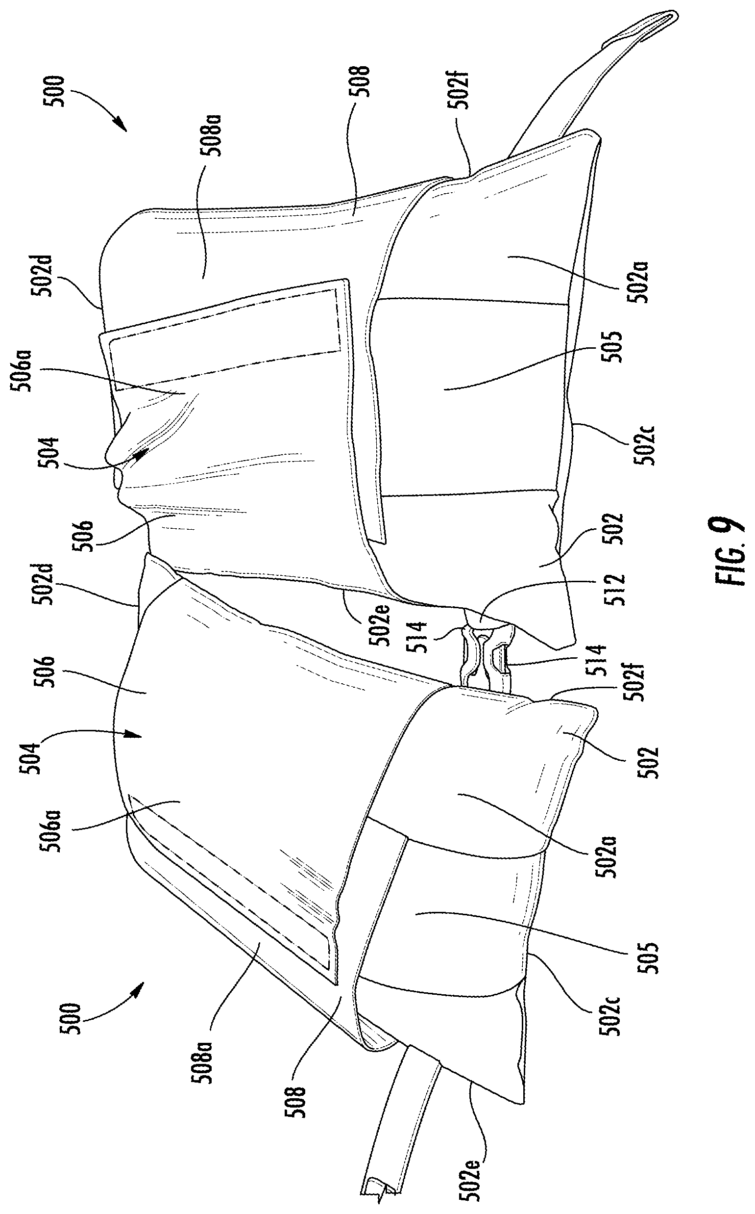 Patent US11793661 Figure 9 – Cushioned support system for heel ulcer prevention